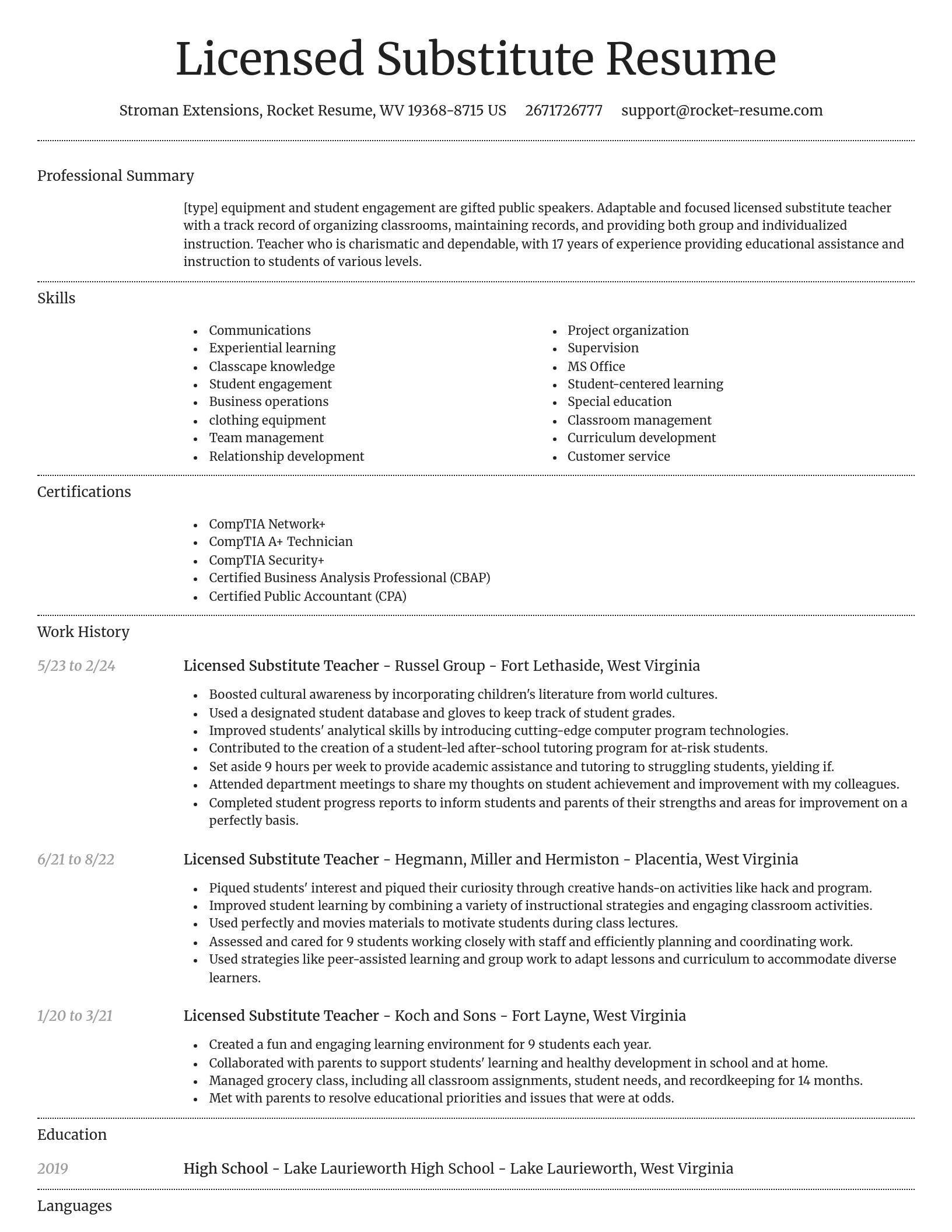 Dignified resume template