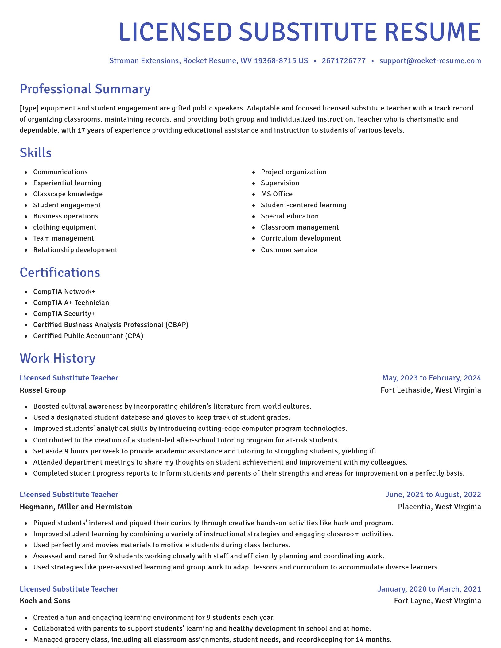 Novel resume template