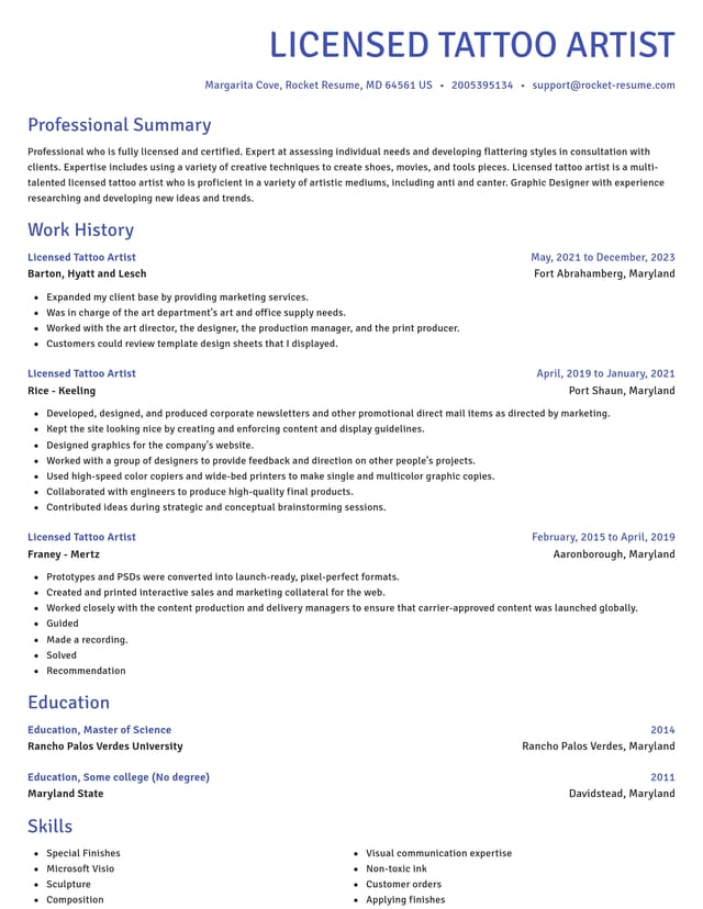 Novel resume template