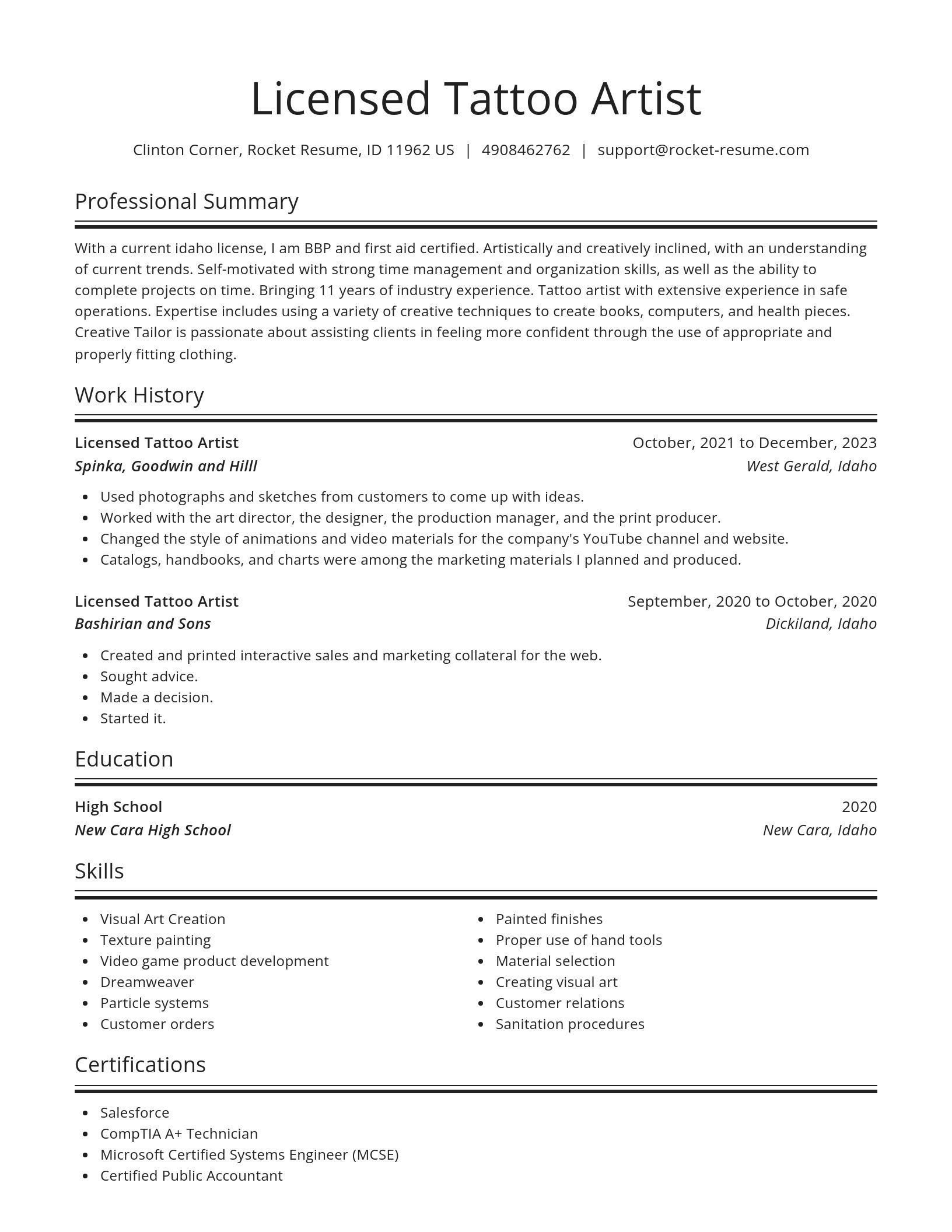 Spotlight resume template
