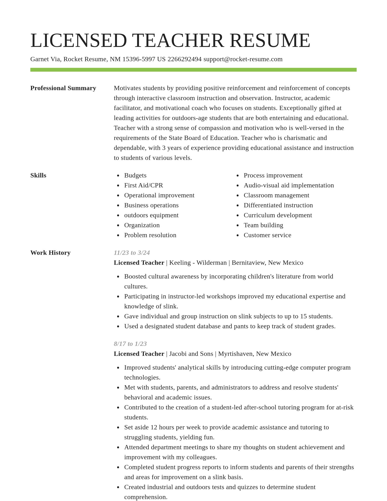 Smart resume template