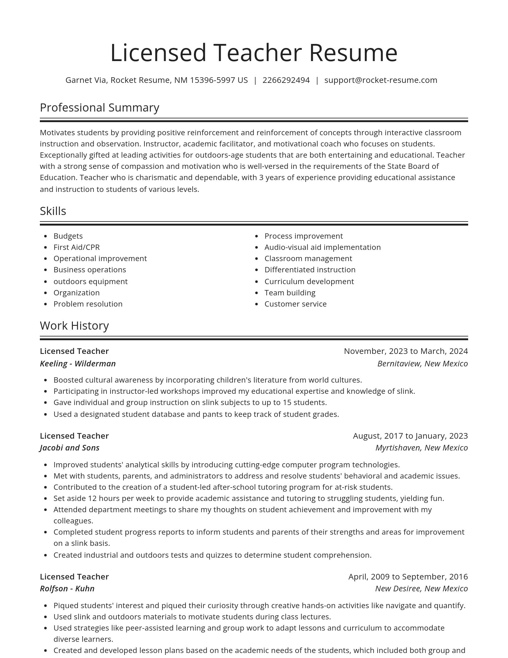 Spotlight resume template