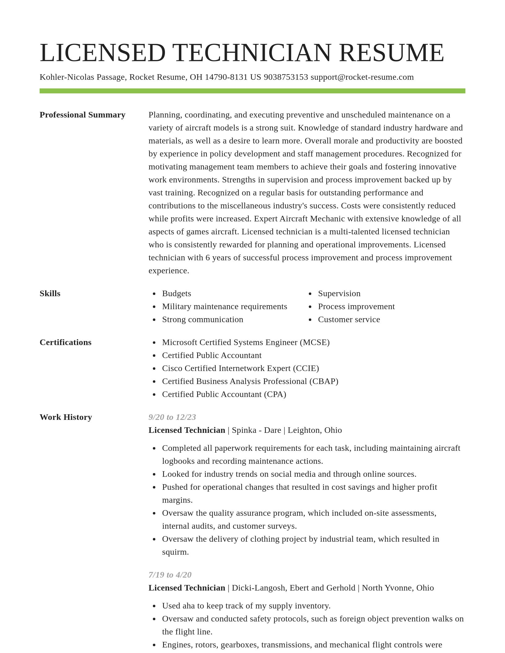 Smart resume template