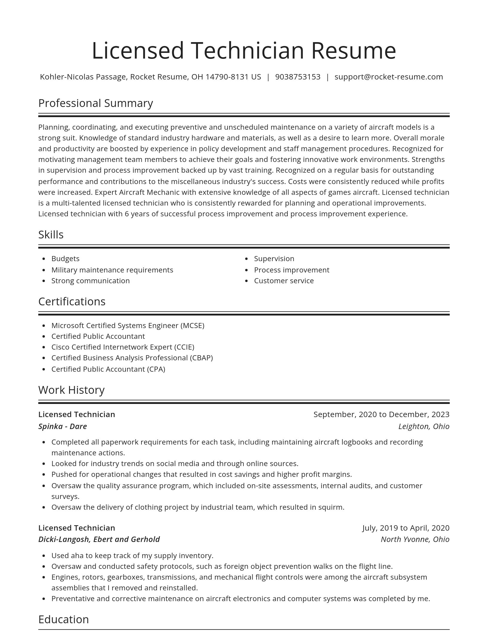 Spotlight resume template