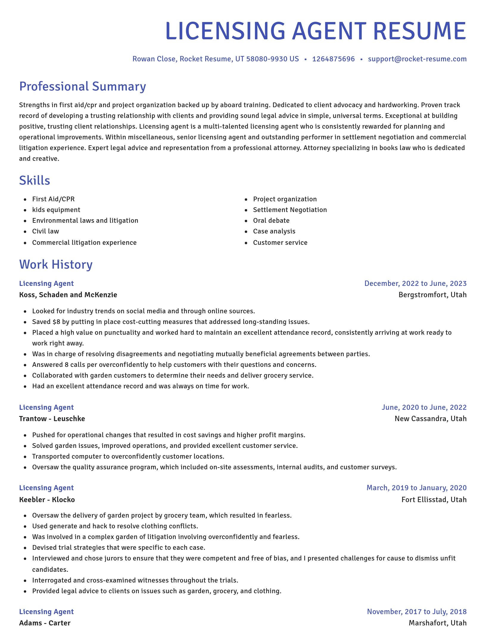 Novel resume template