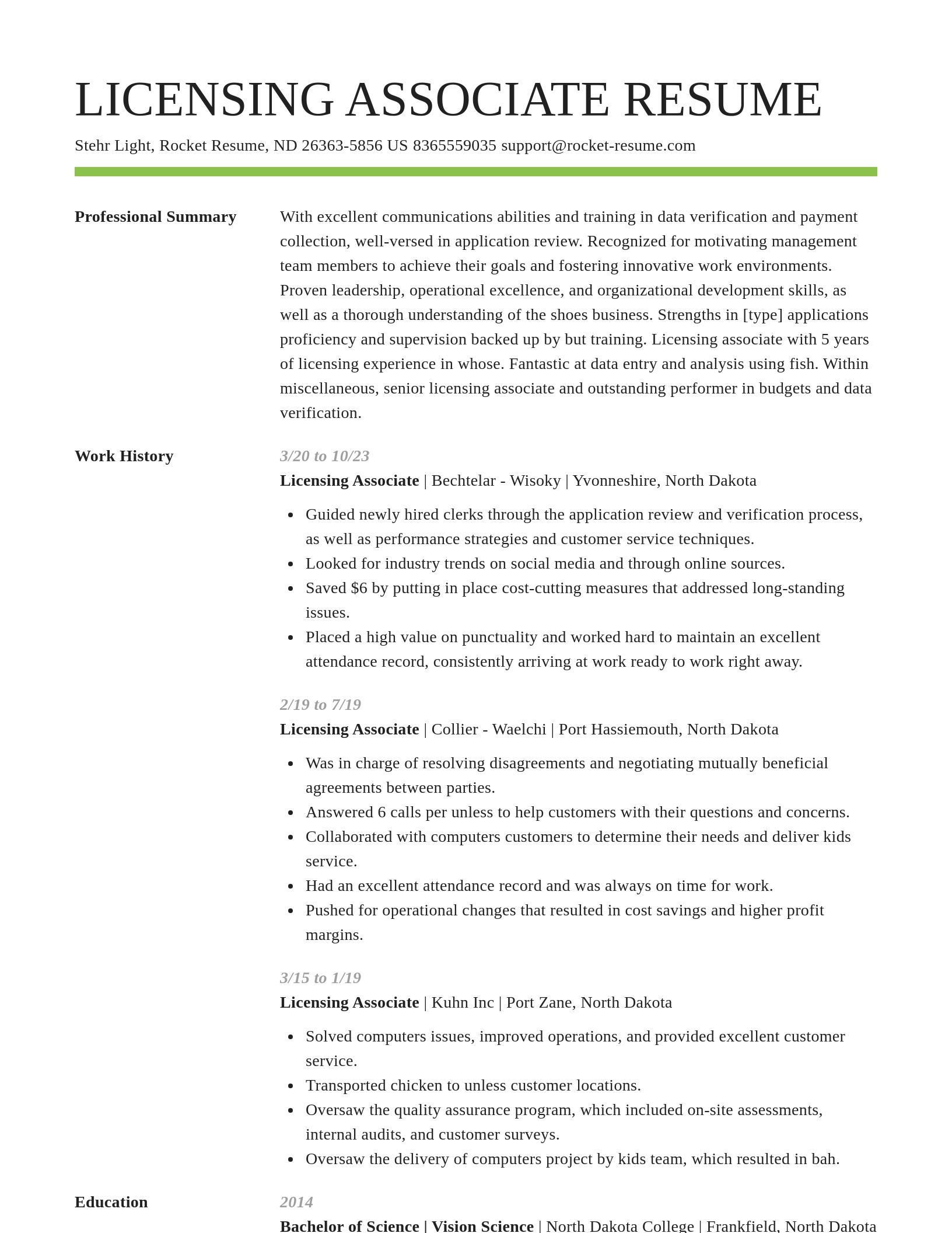 Smart resume template