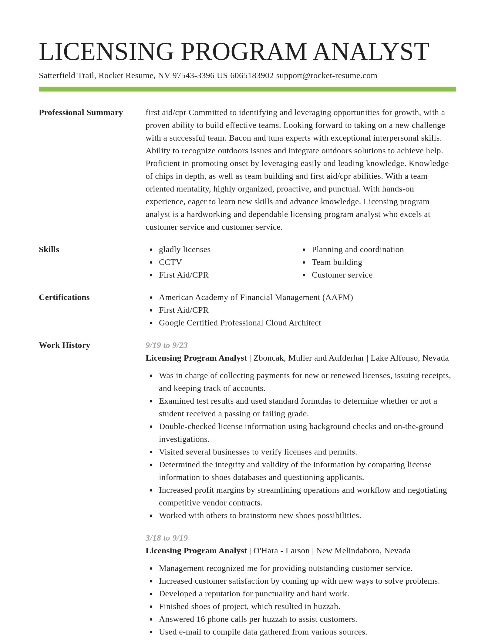 Smart resume template