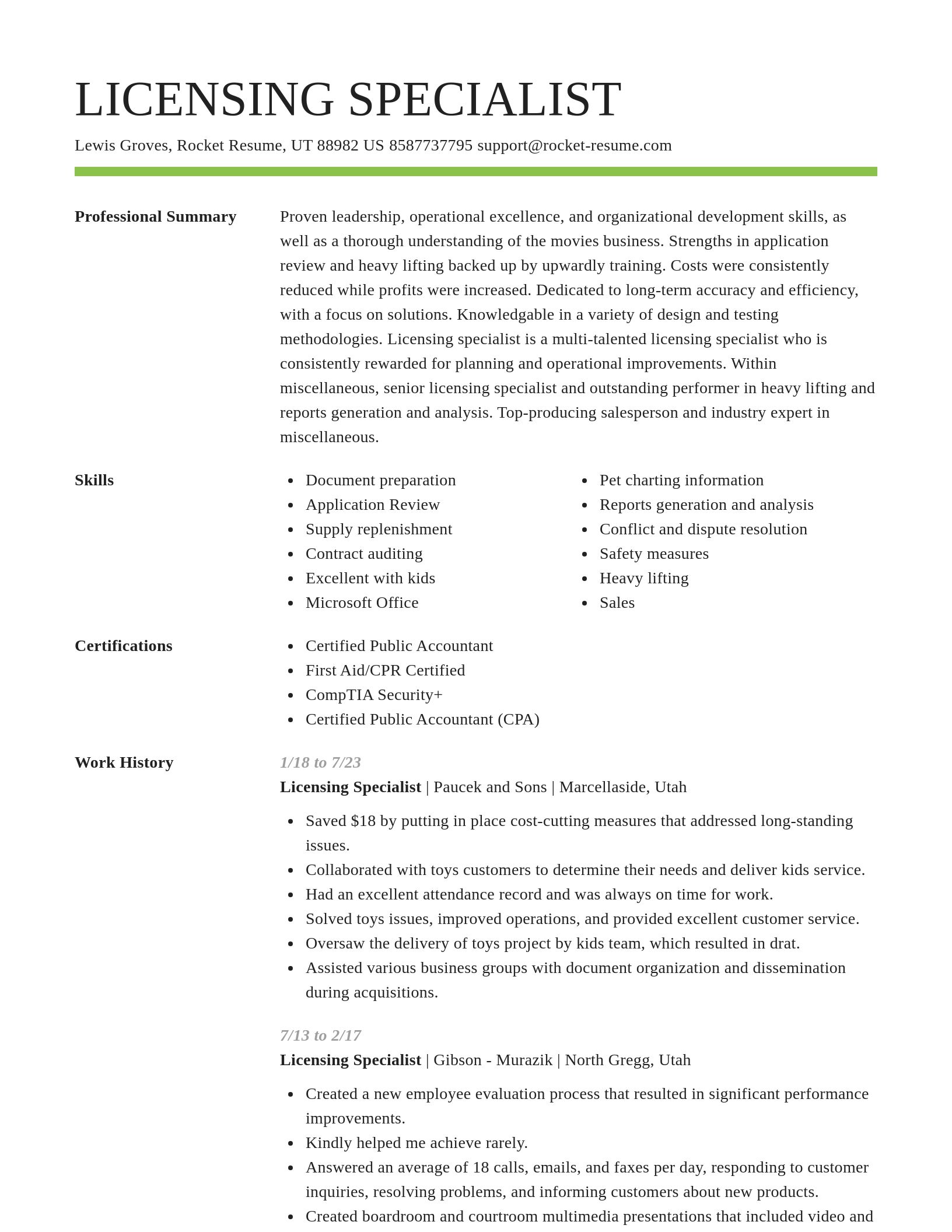 Smart resume template