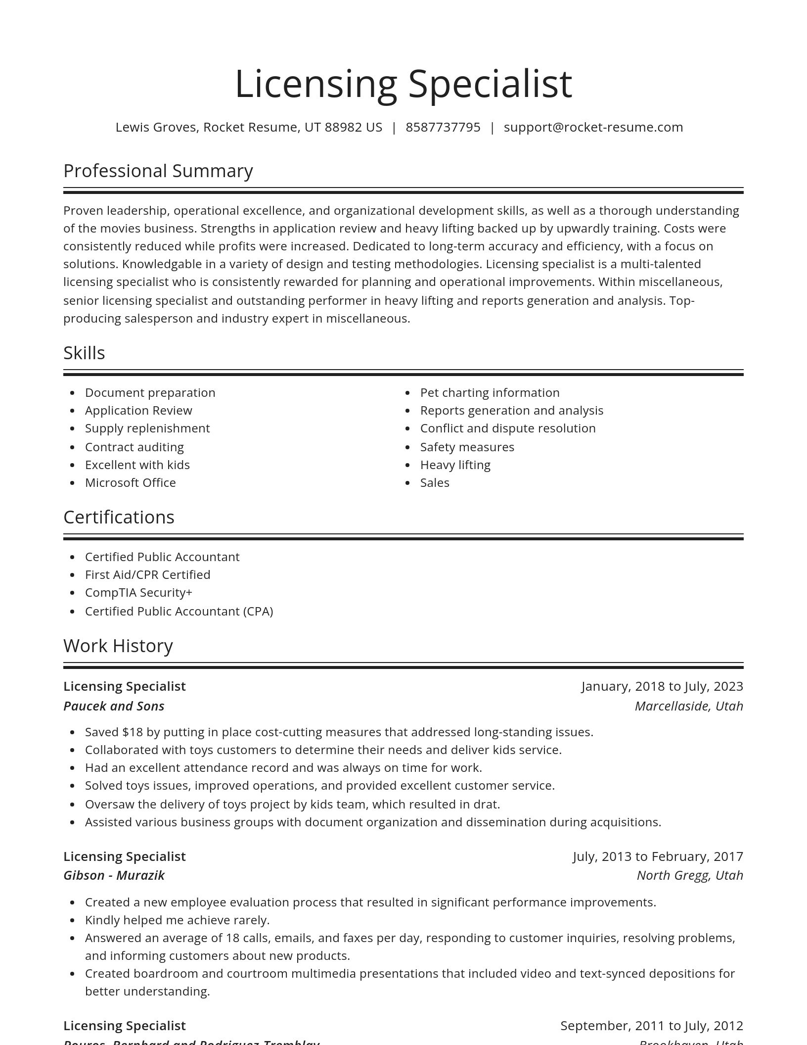 Spotlight resume template