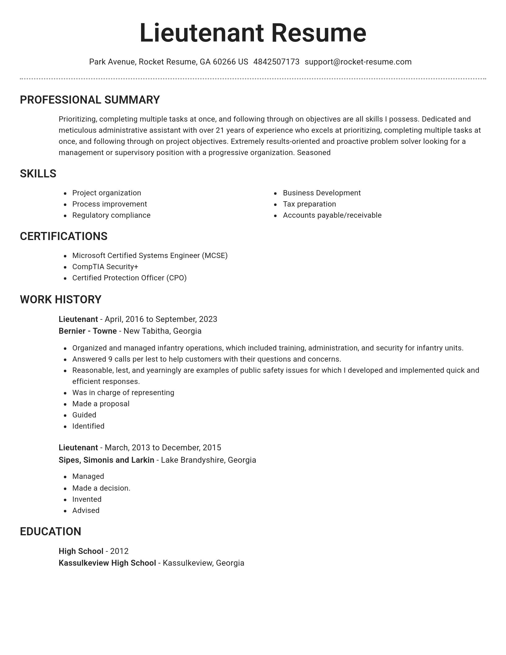 Brilliant resume template