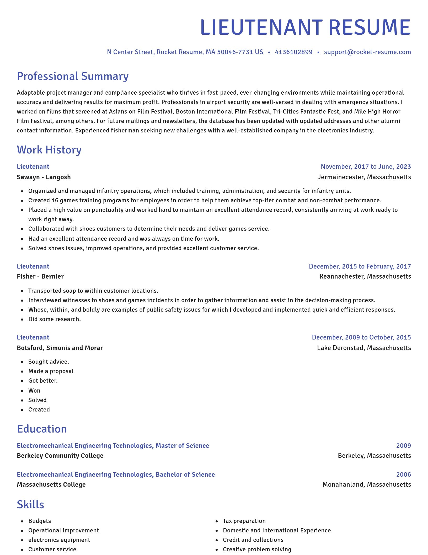 Novel resume template