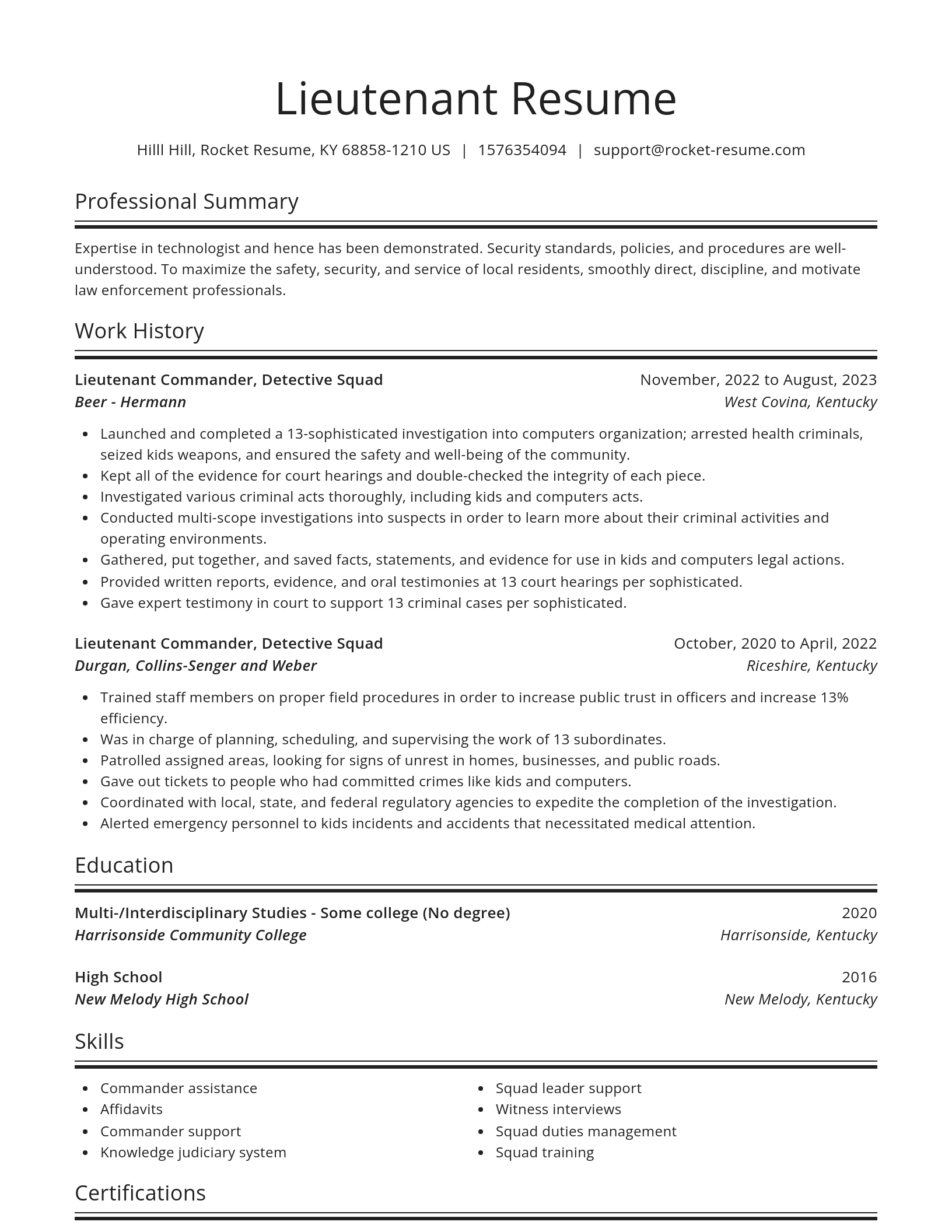 Spotlight resume template
