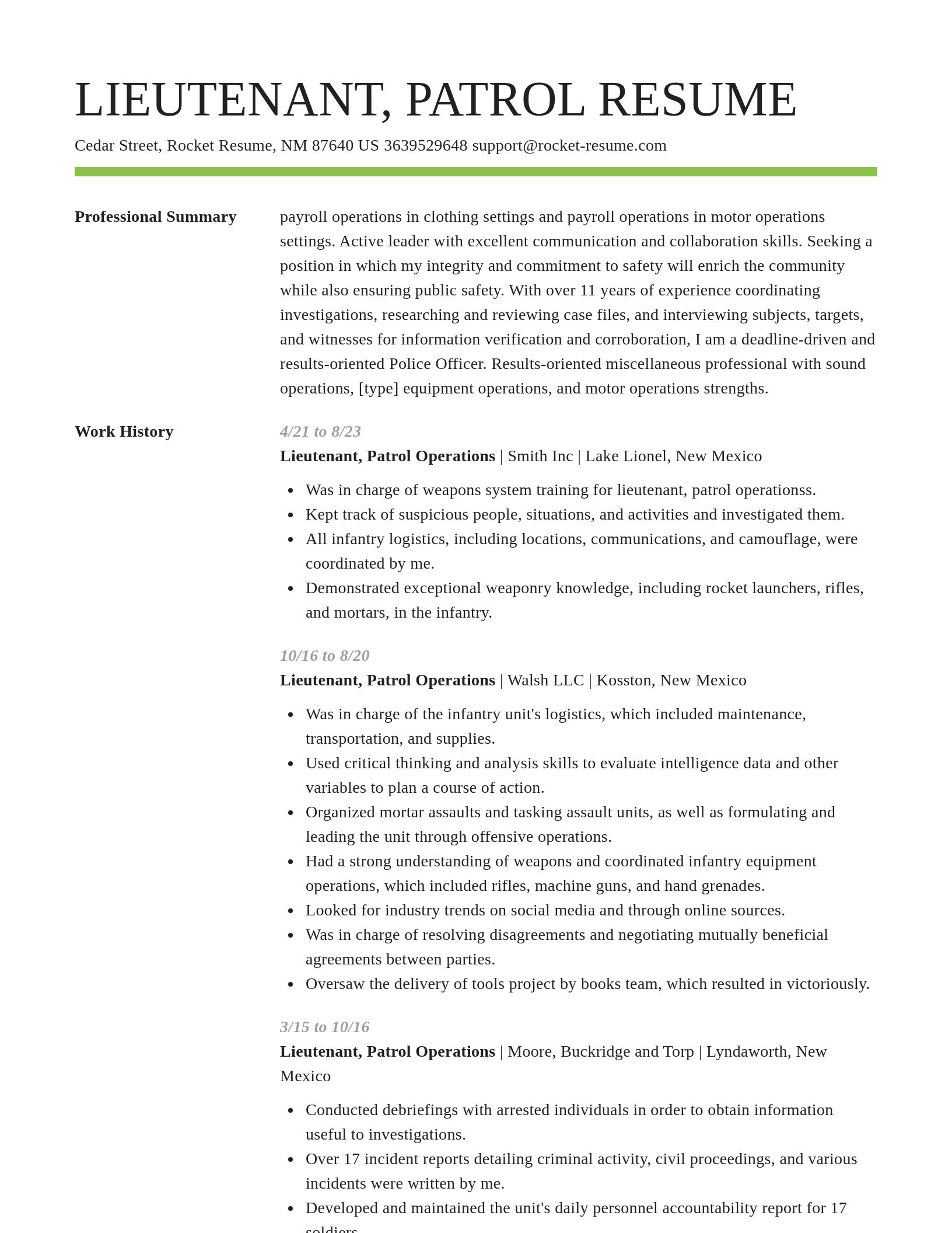 Smart resume template