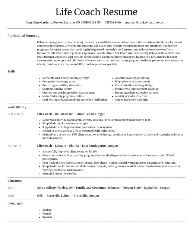 Dignified resume template