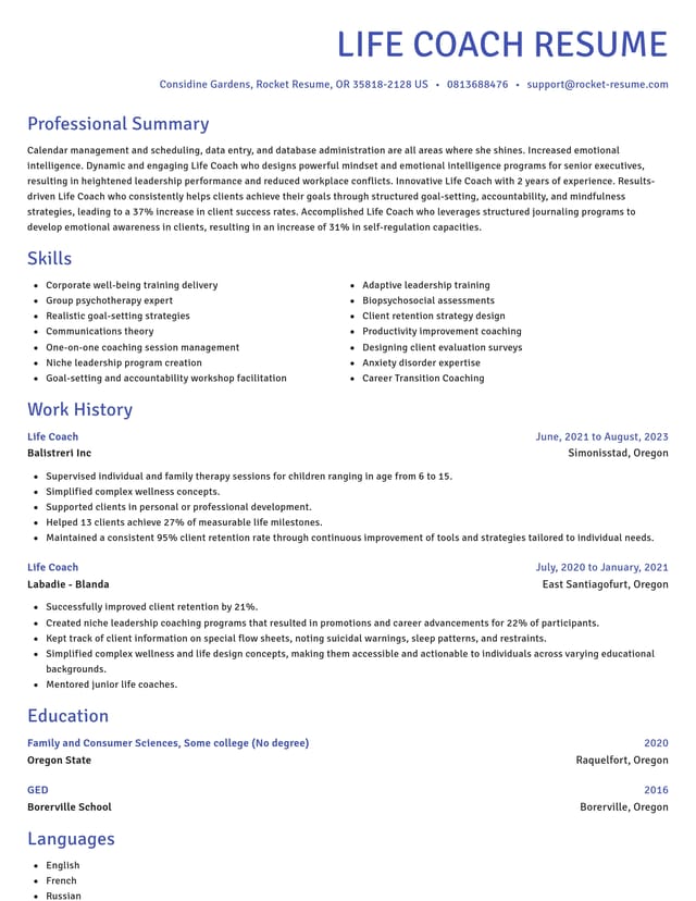 Novel resume template