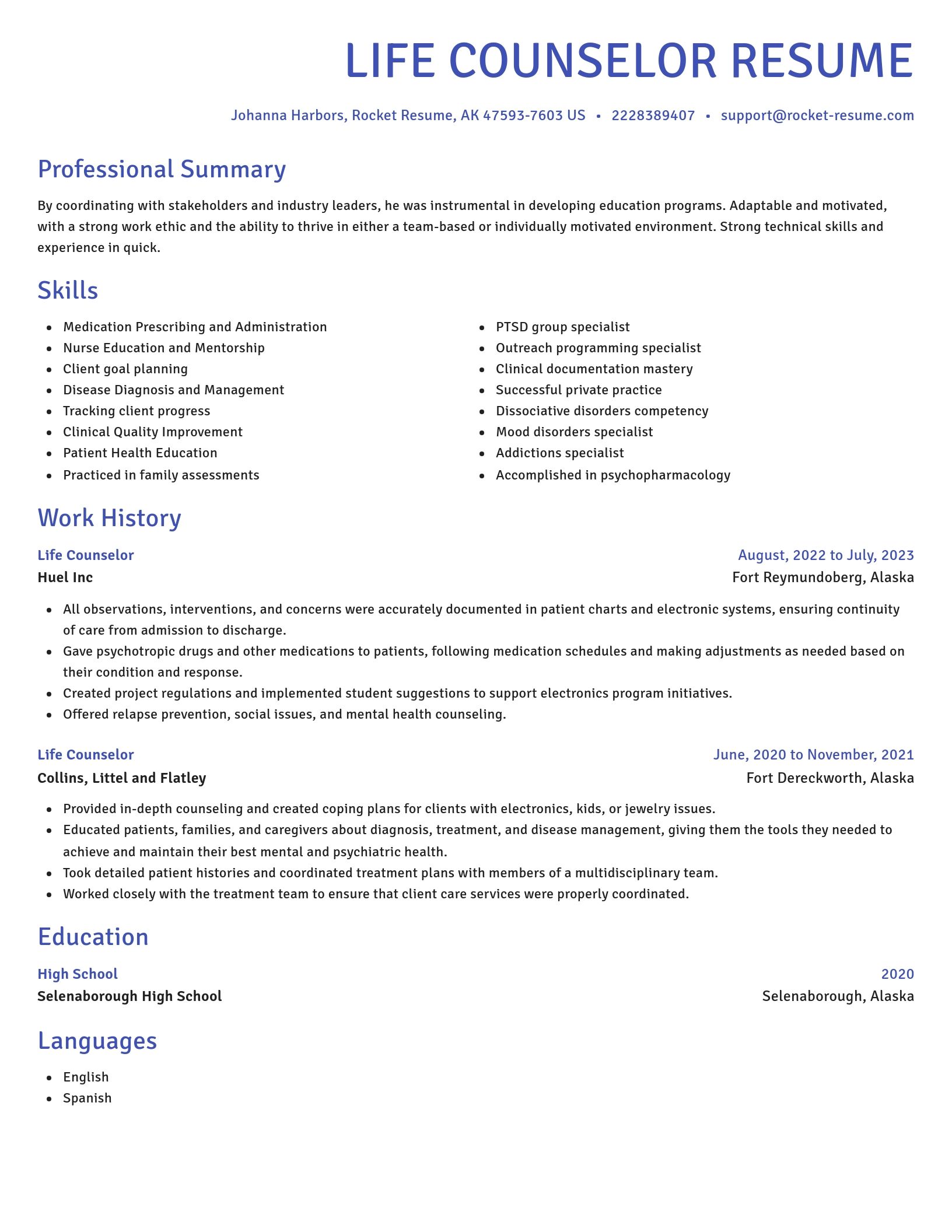 Novel resume template