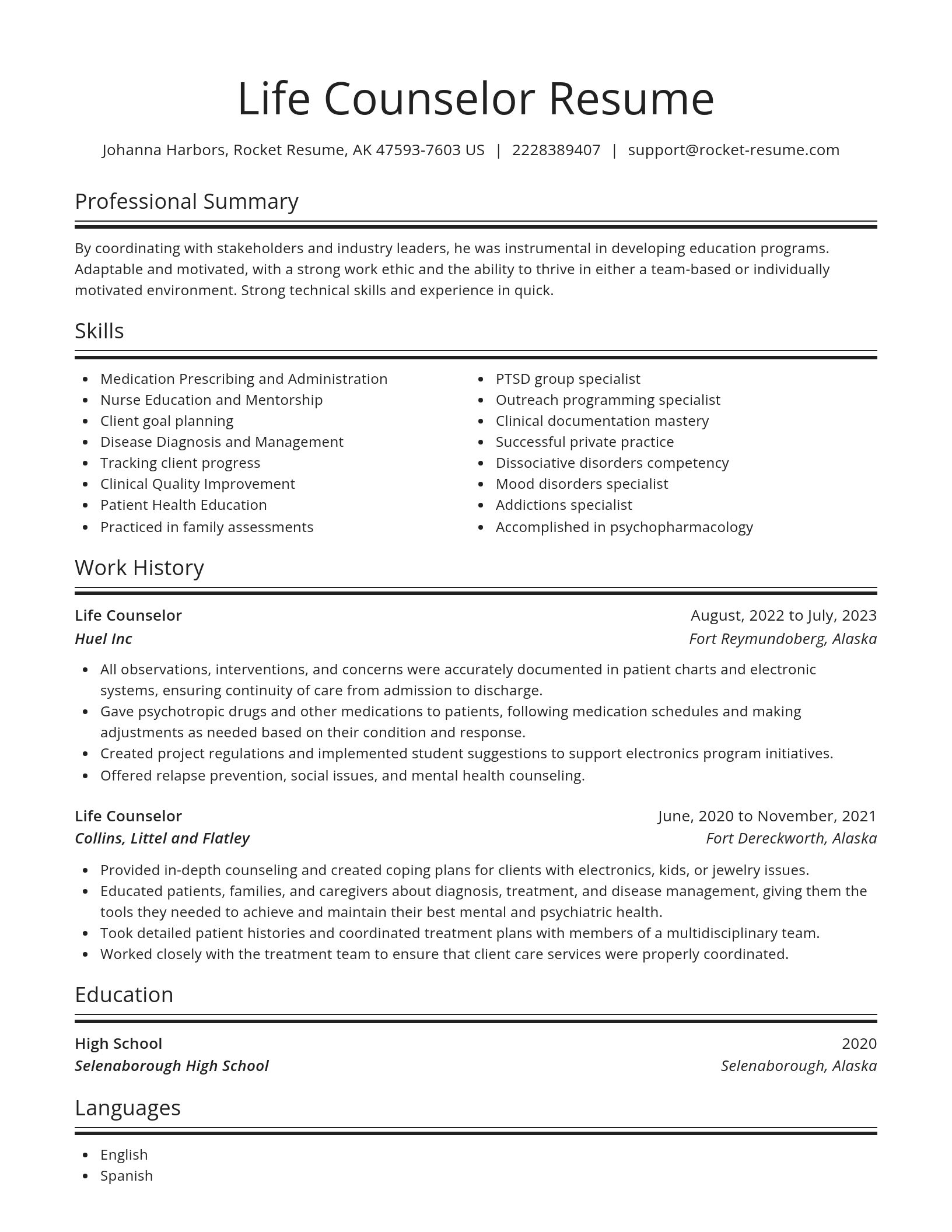 Spotlight resume template