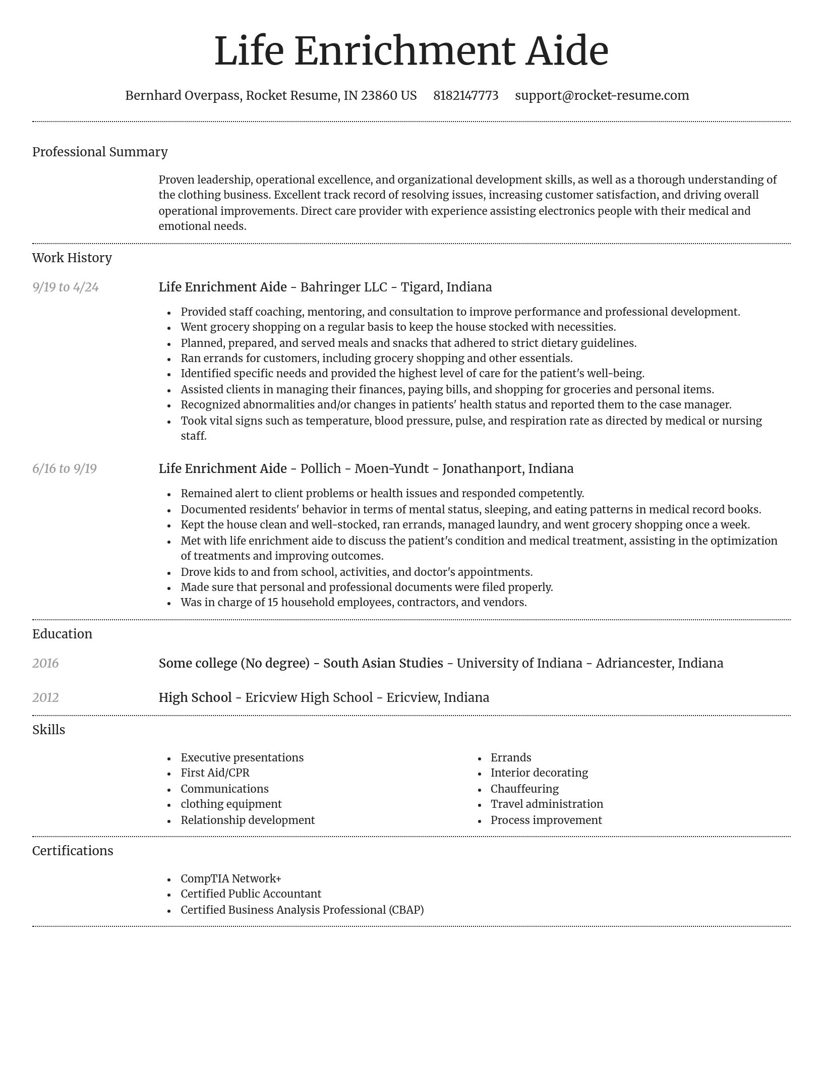 Dignified resume template