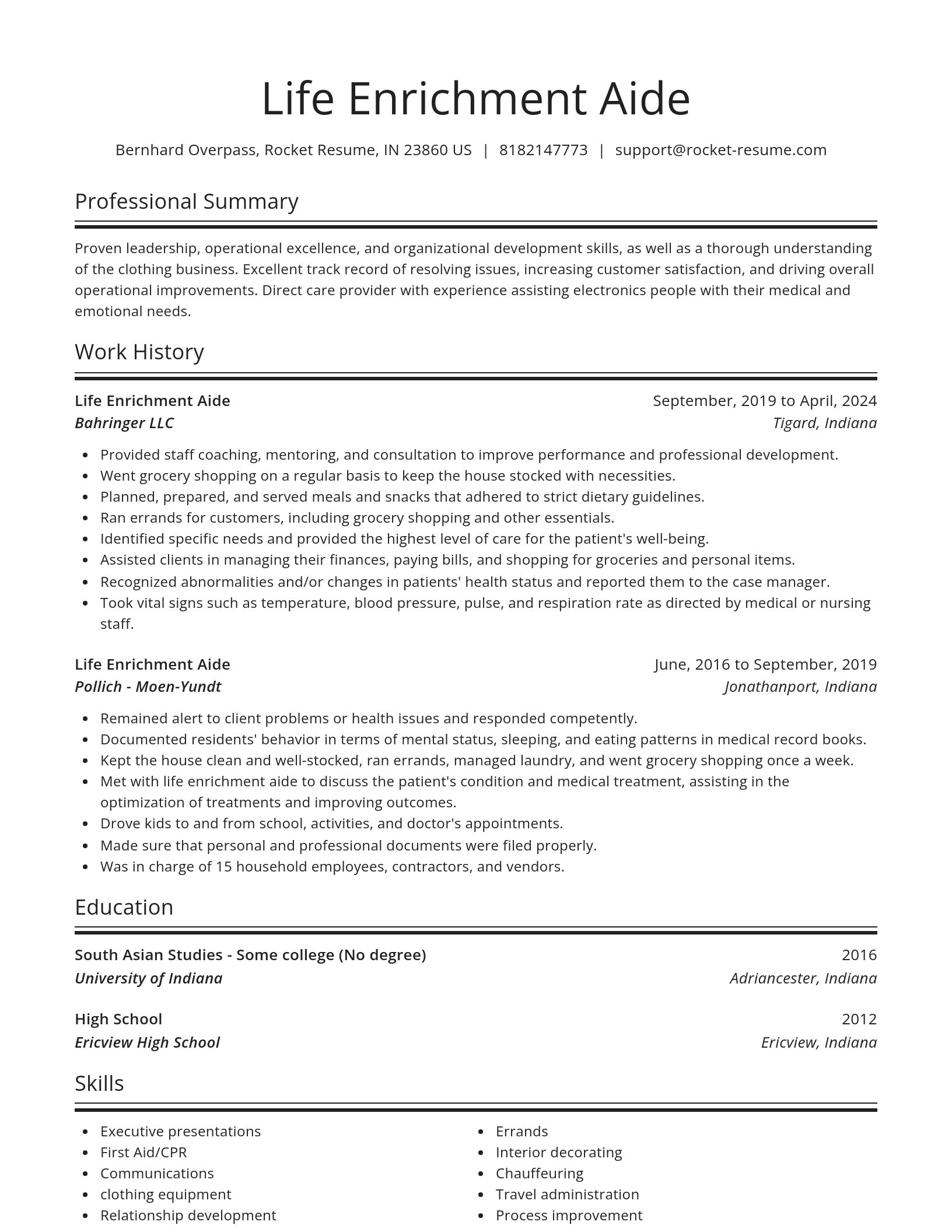 Spotlight resume template