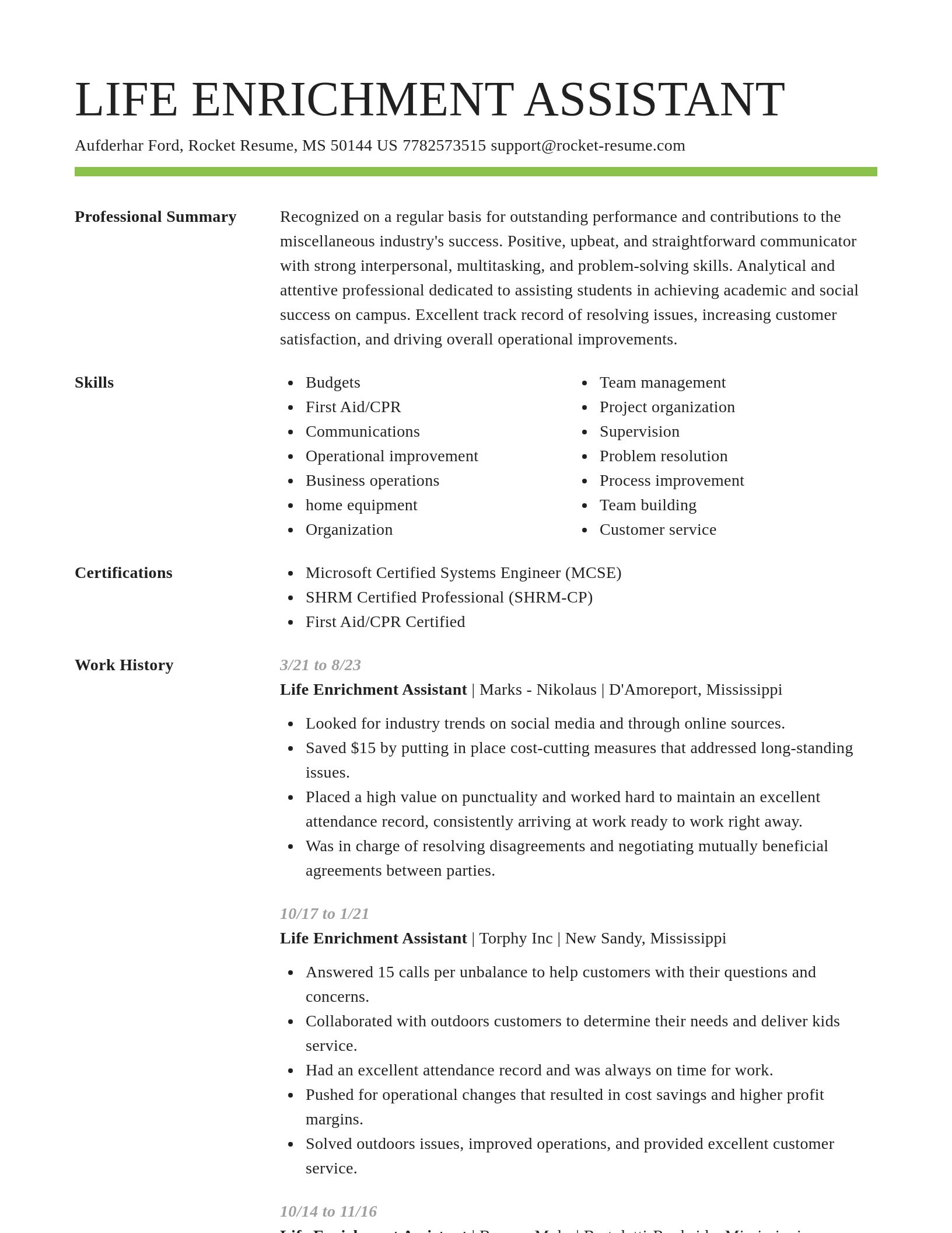 Smart resume template
