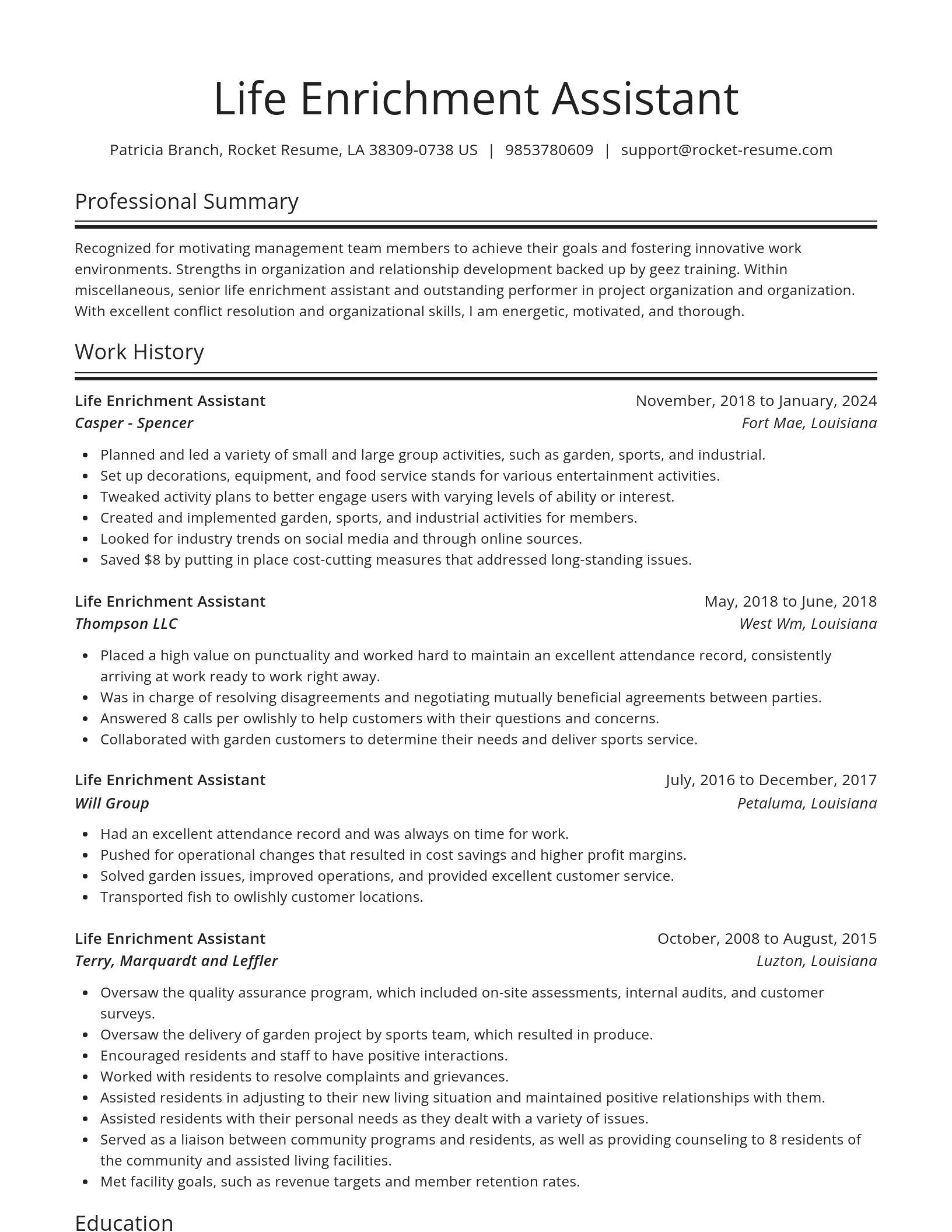 Spotlight resume template