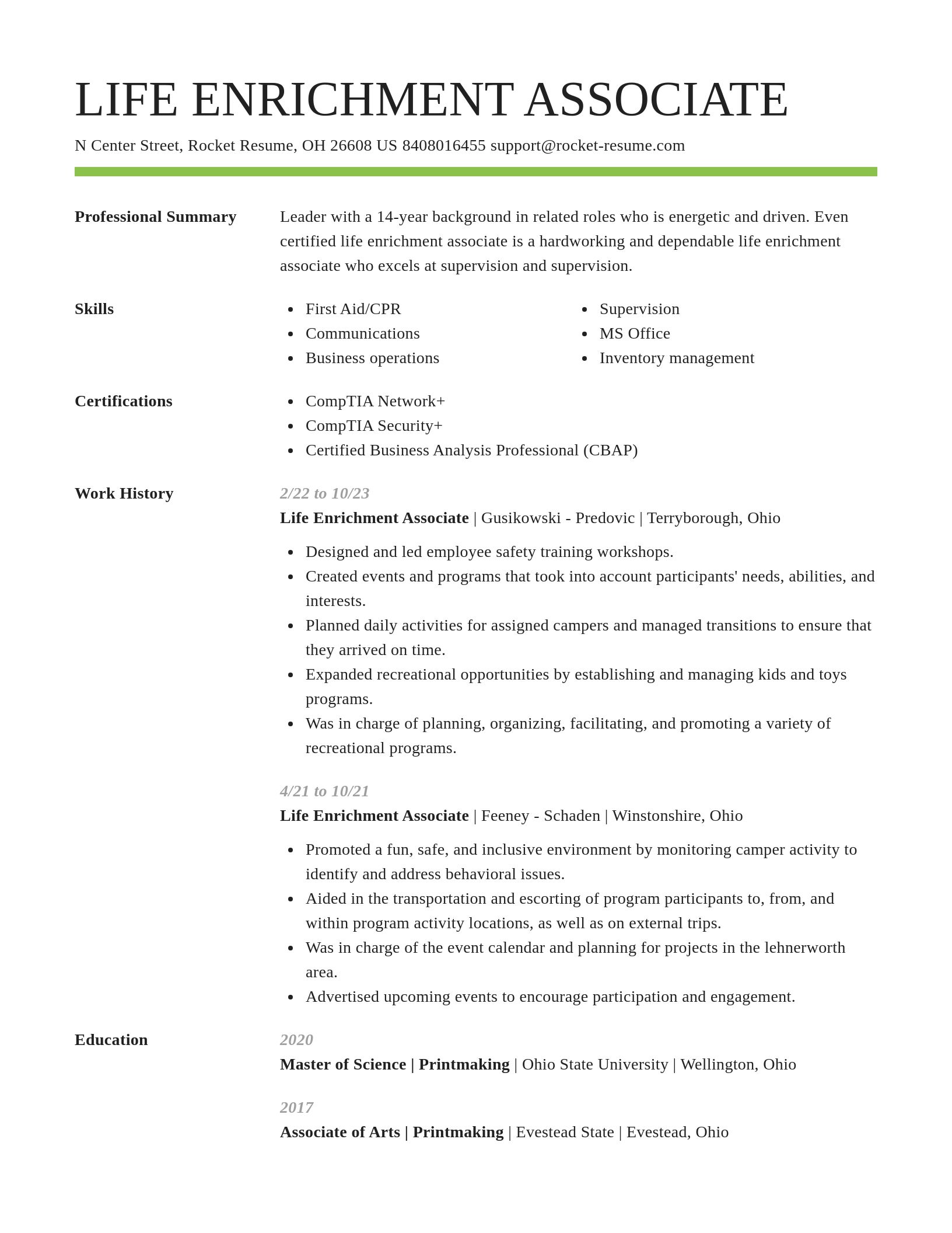 Smart resume template