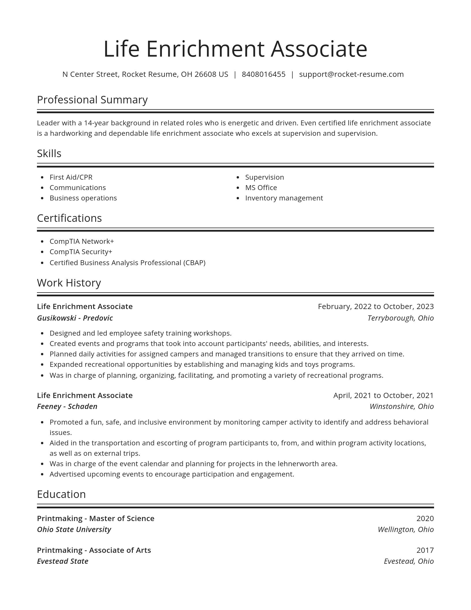 Spotlight resume template