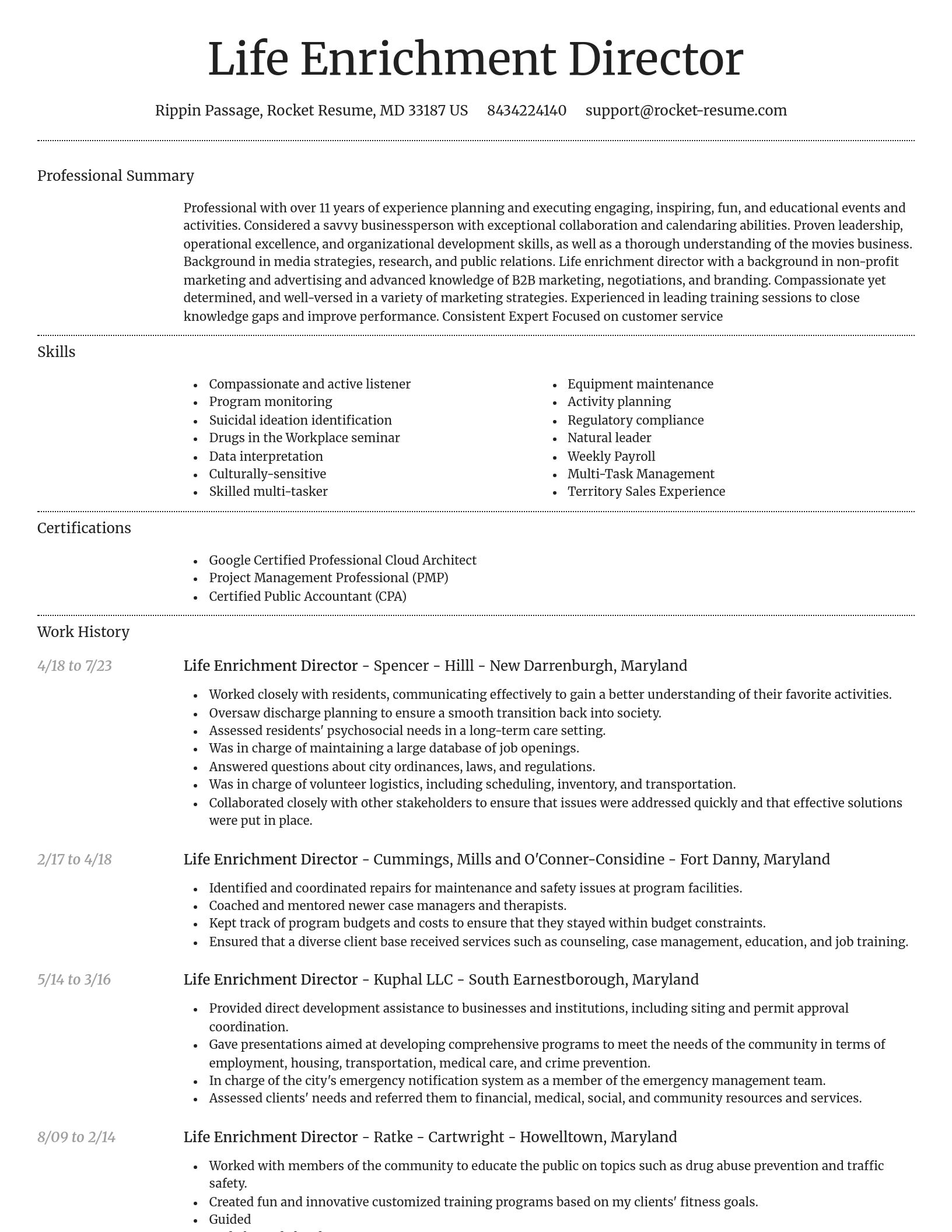 Dignified resume template