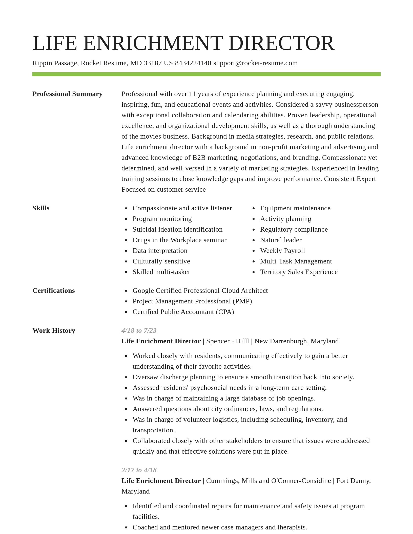 Smart resume template