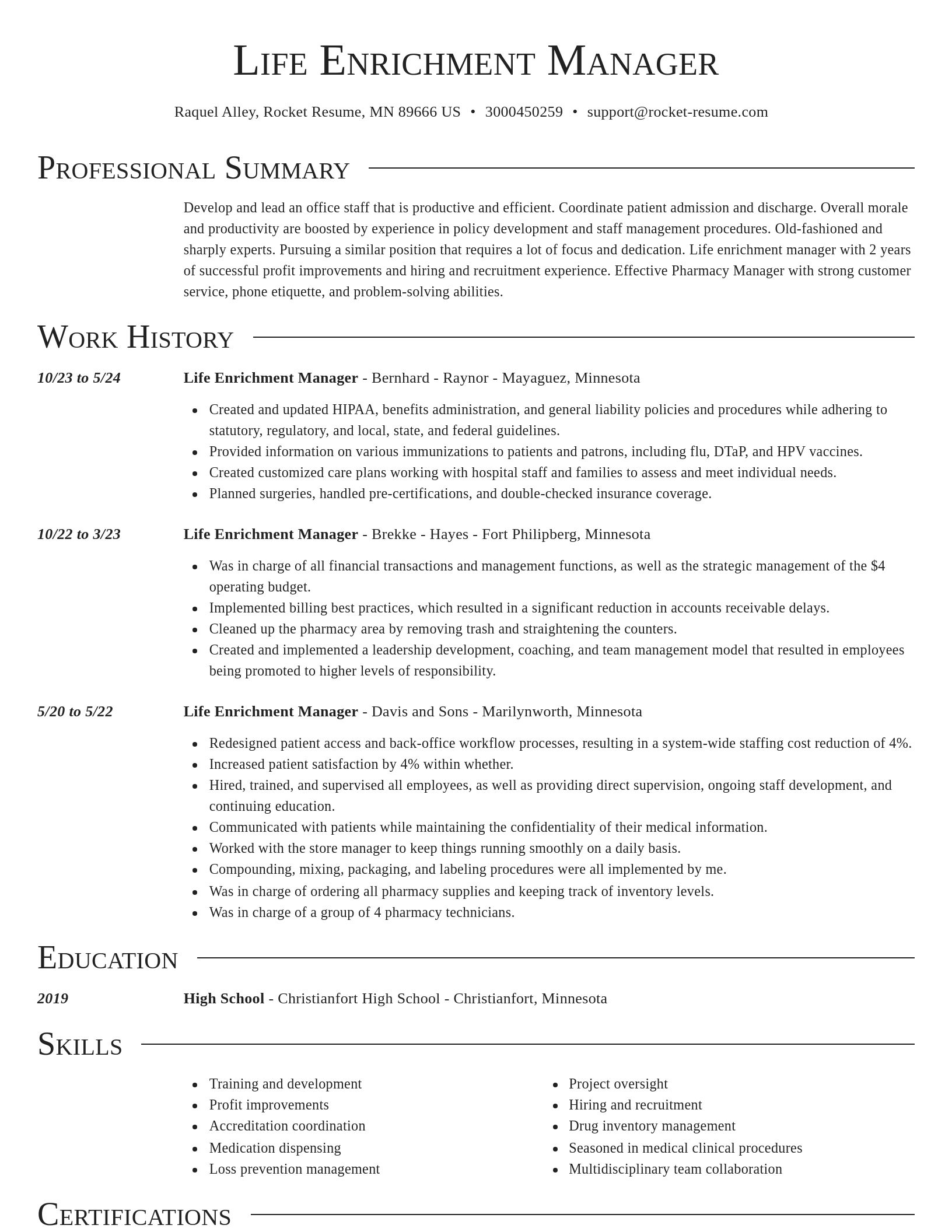 Director resume template