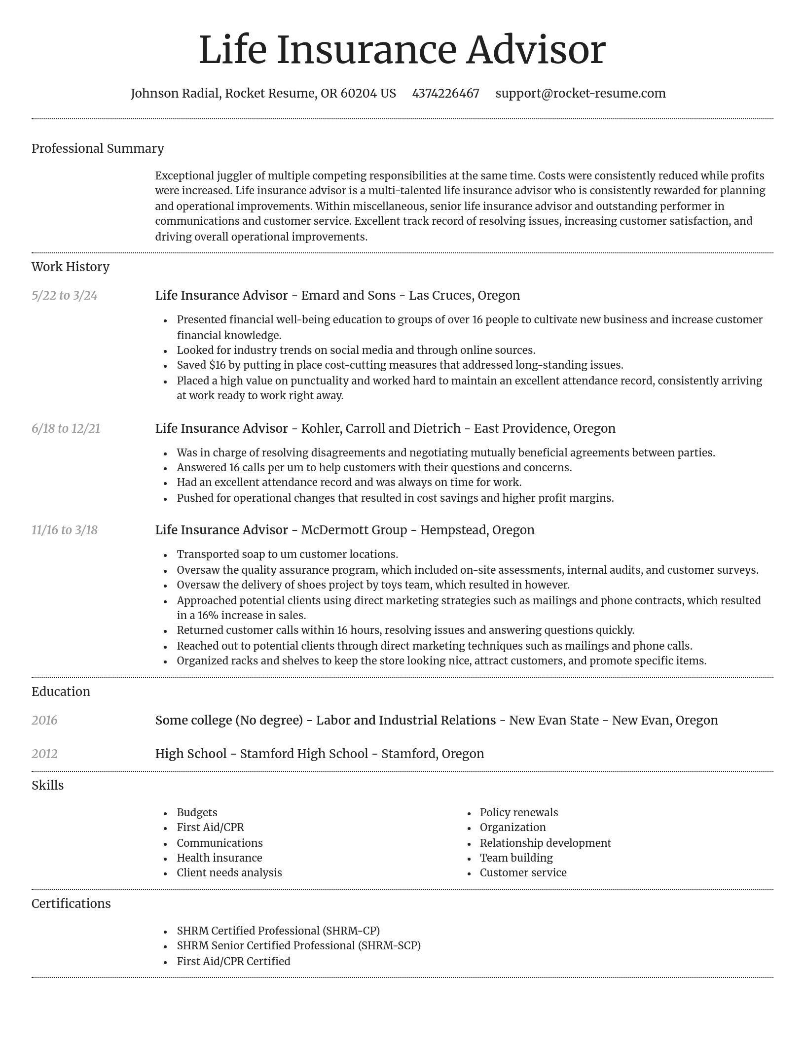 Dignified resume template
