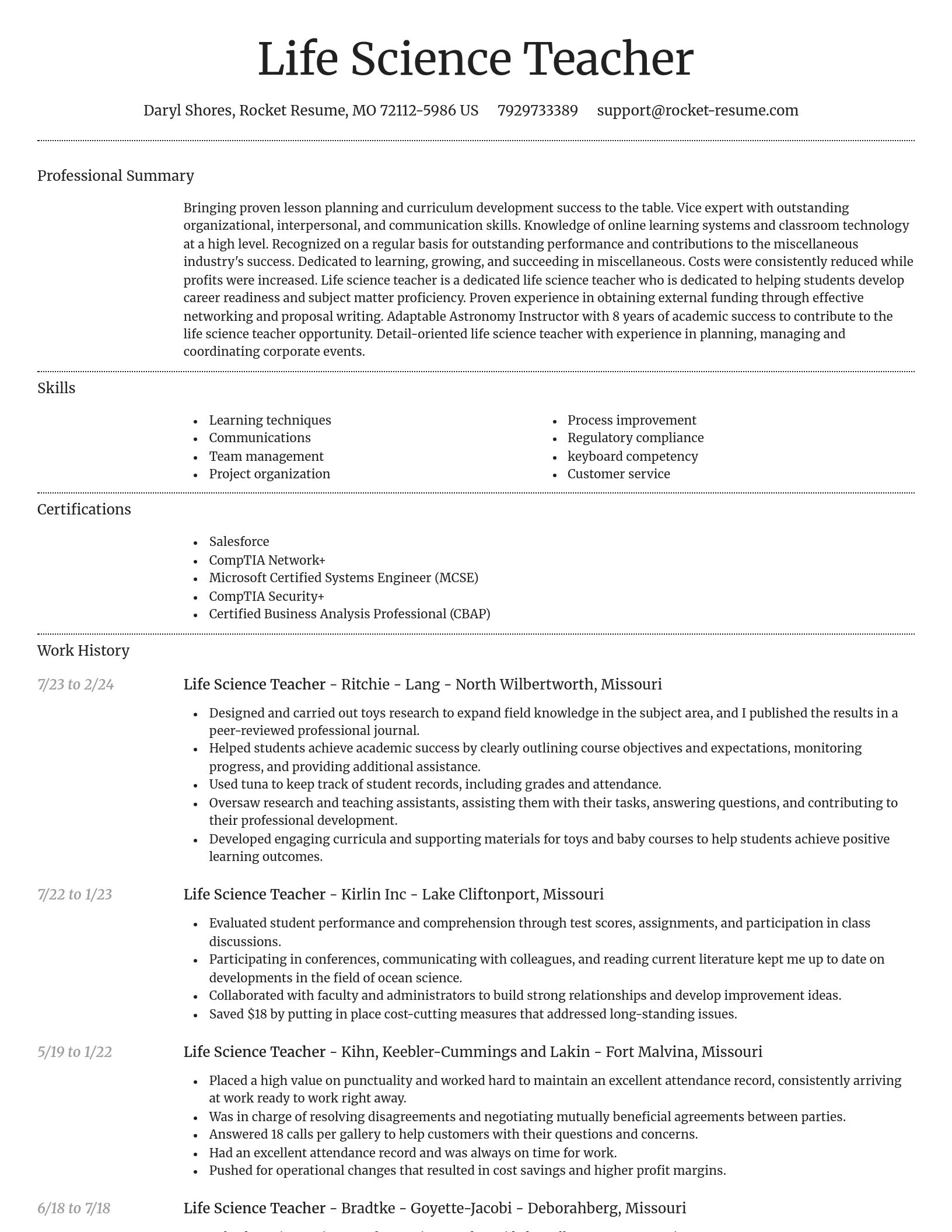Dignified resume template