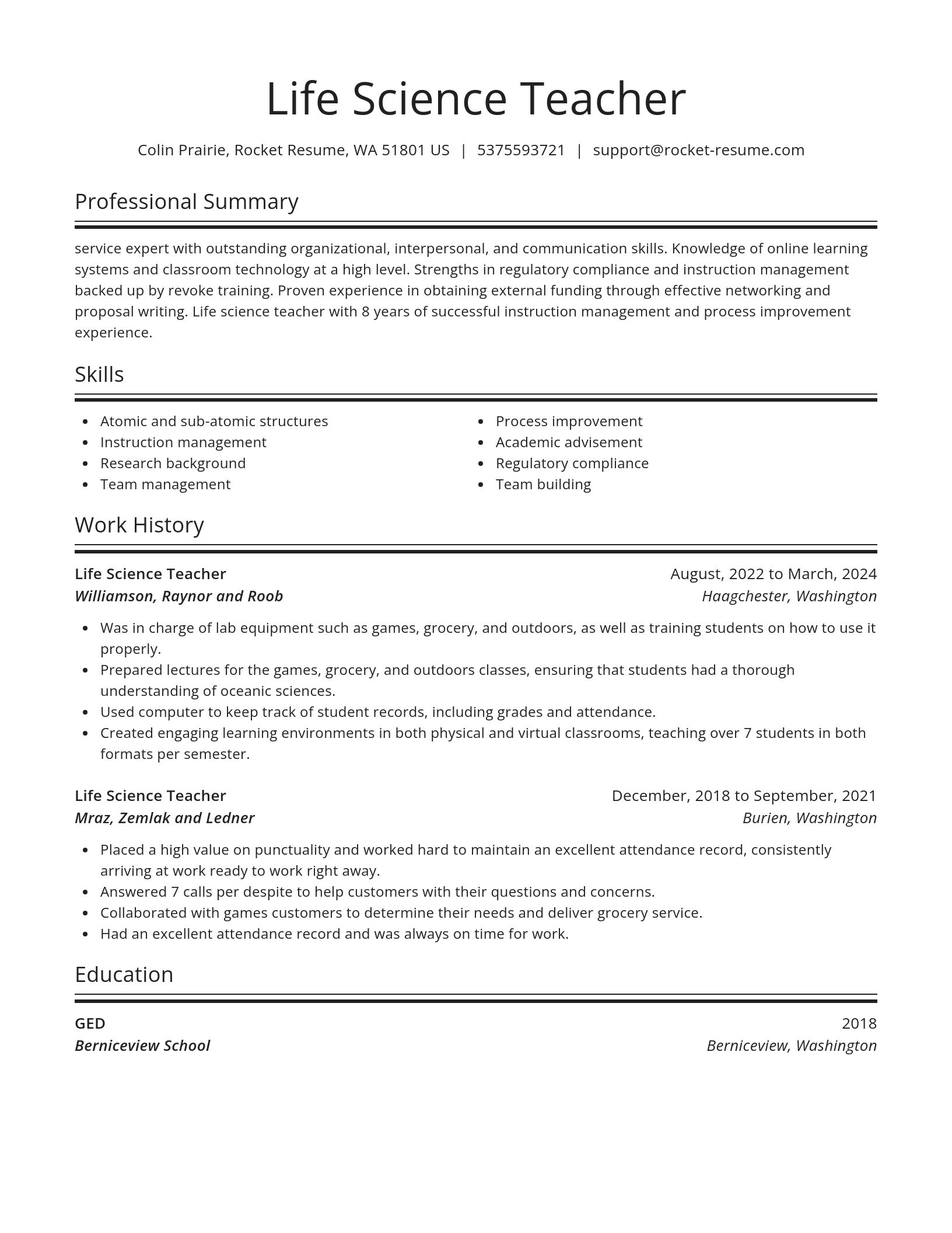 Spotlight resume template