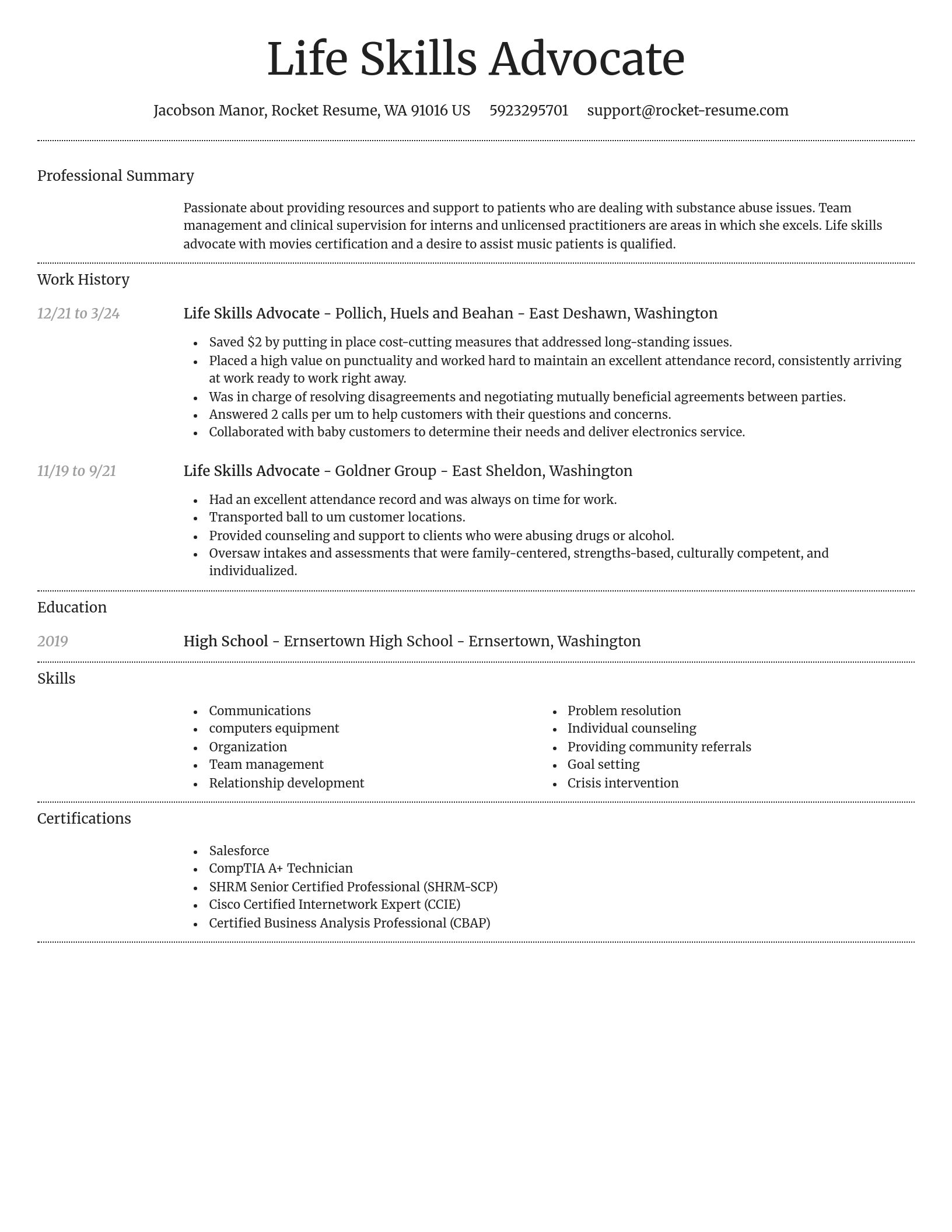 Dignified resume template