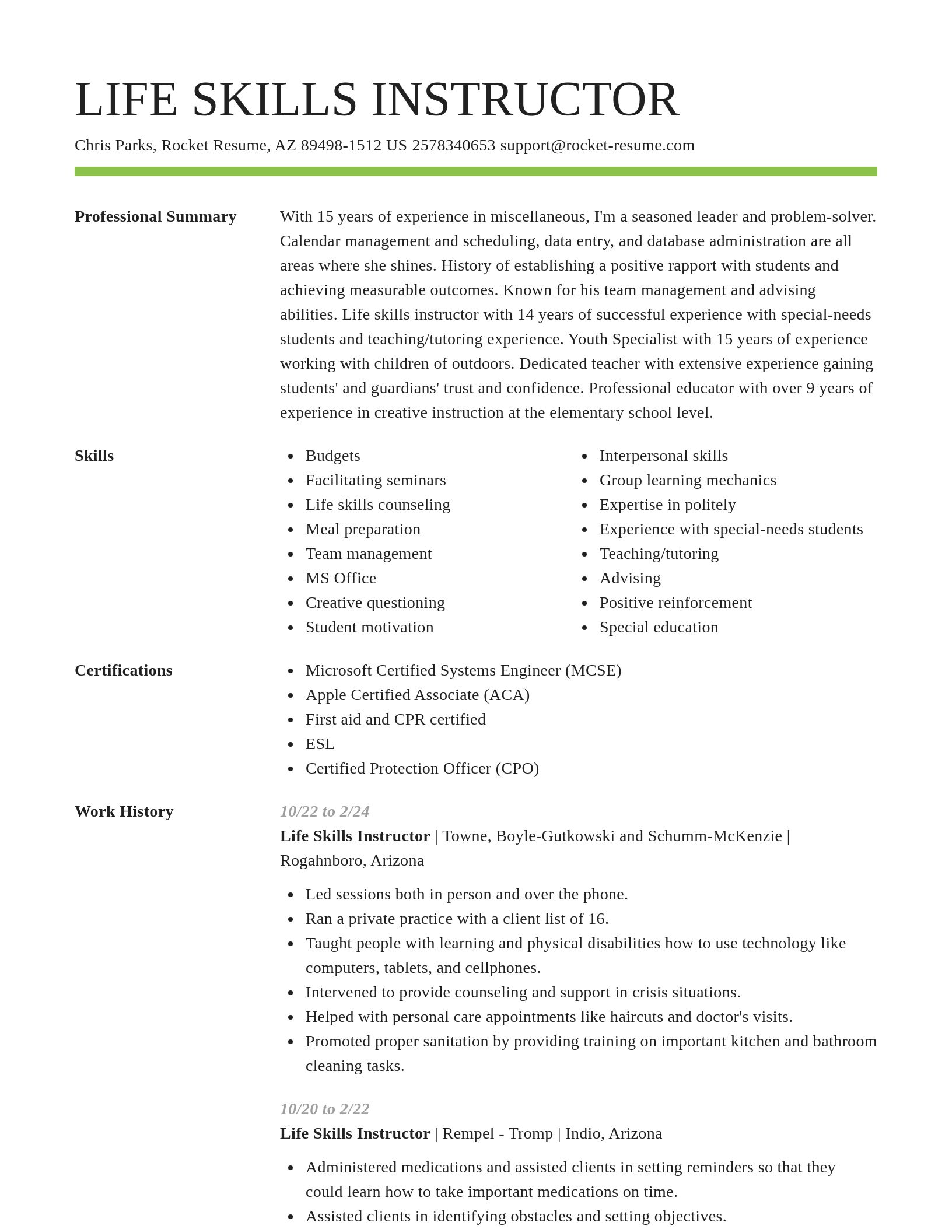 Smart resume template
