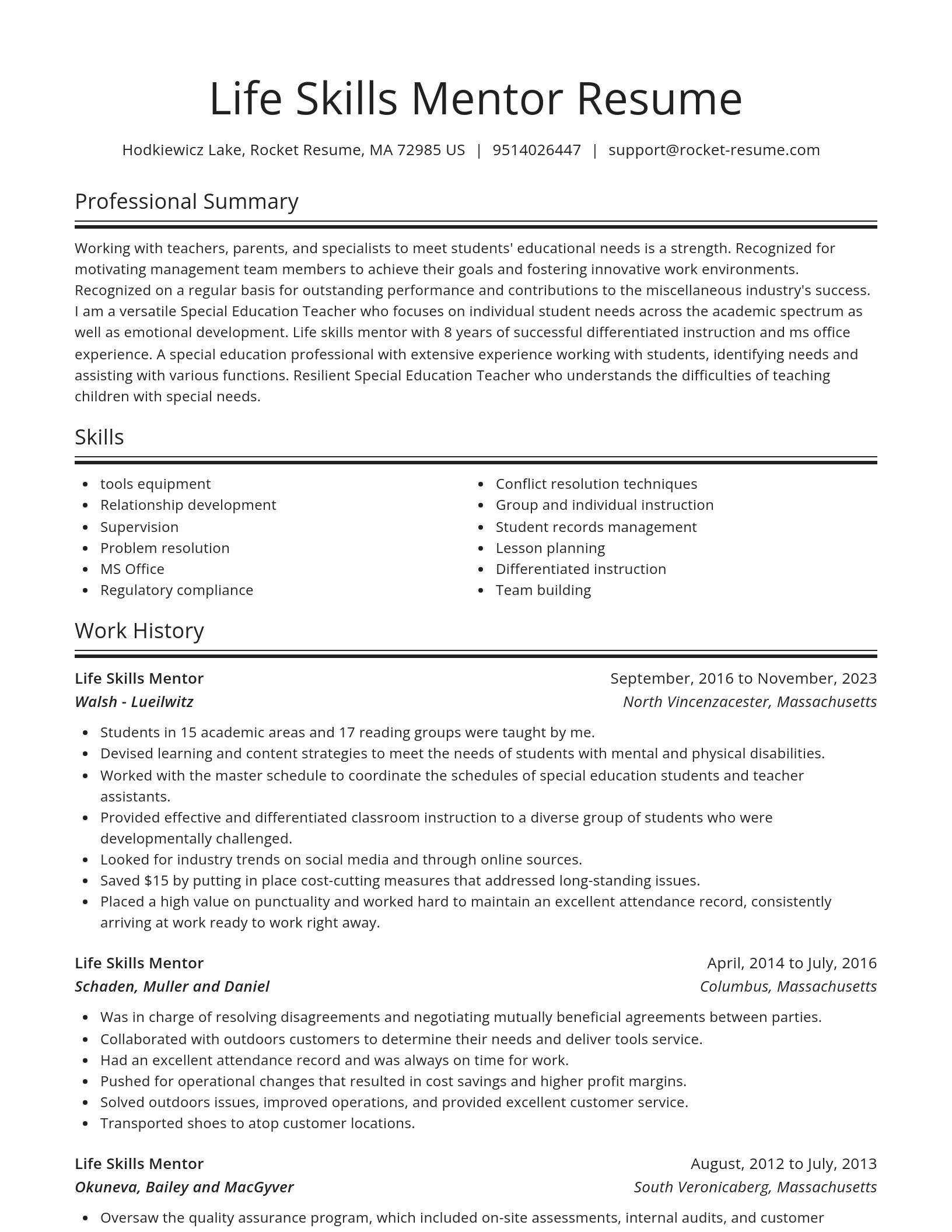 Spotlight resume template