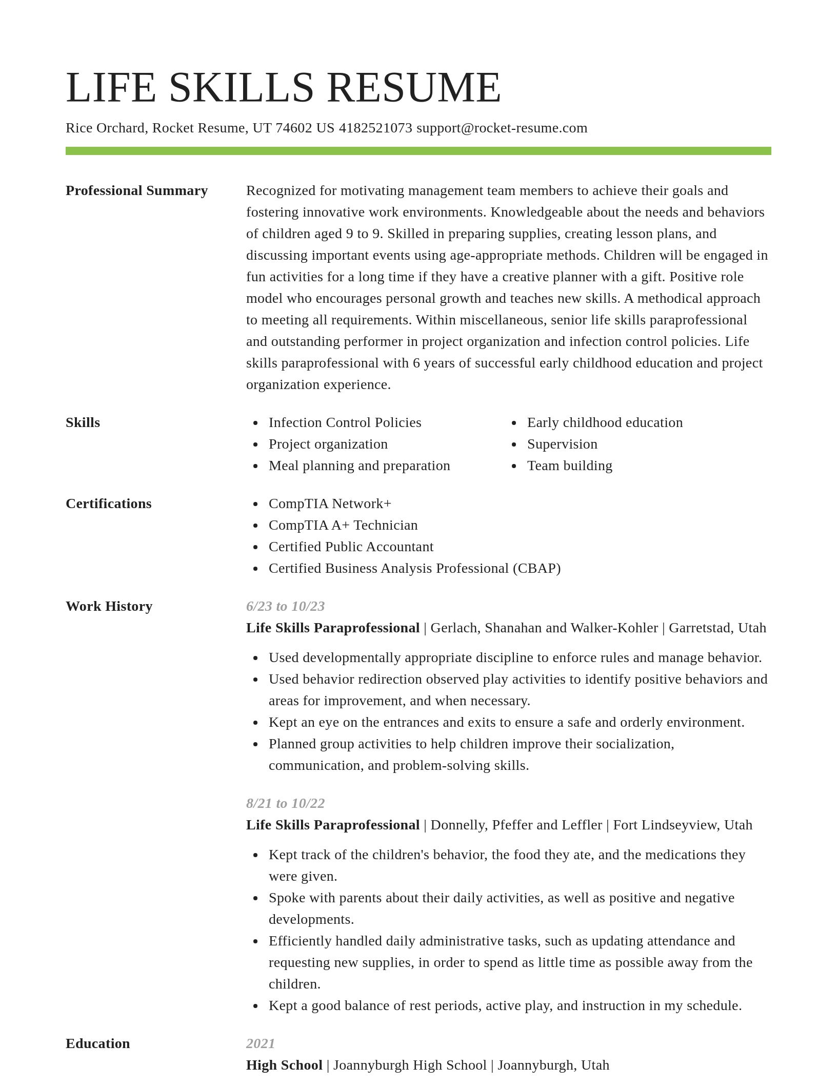 Smart resume template