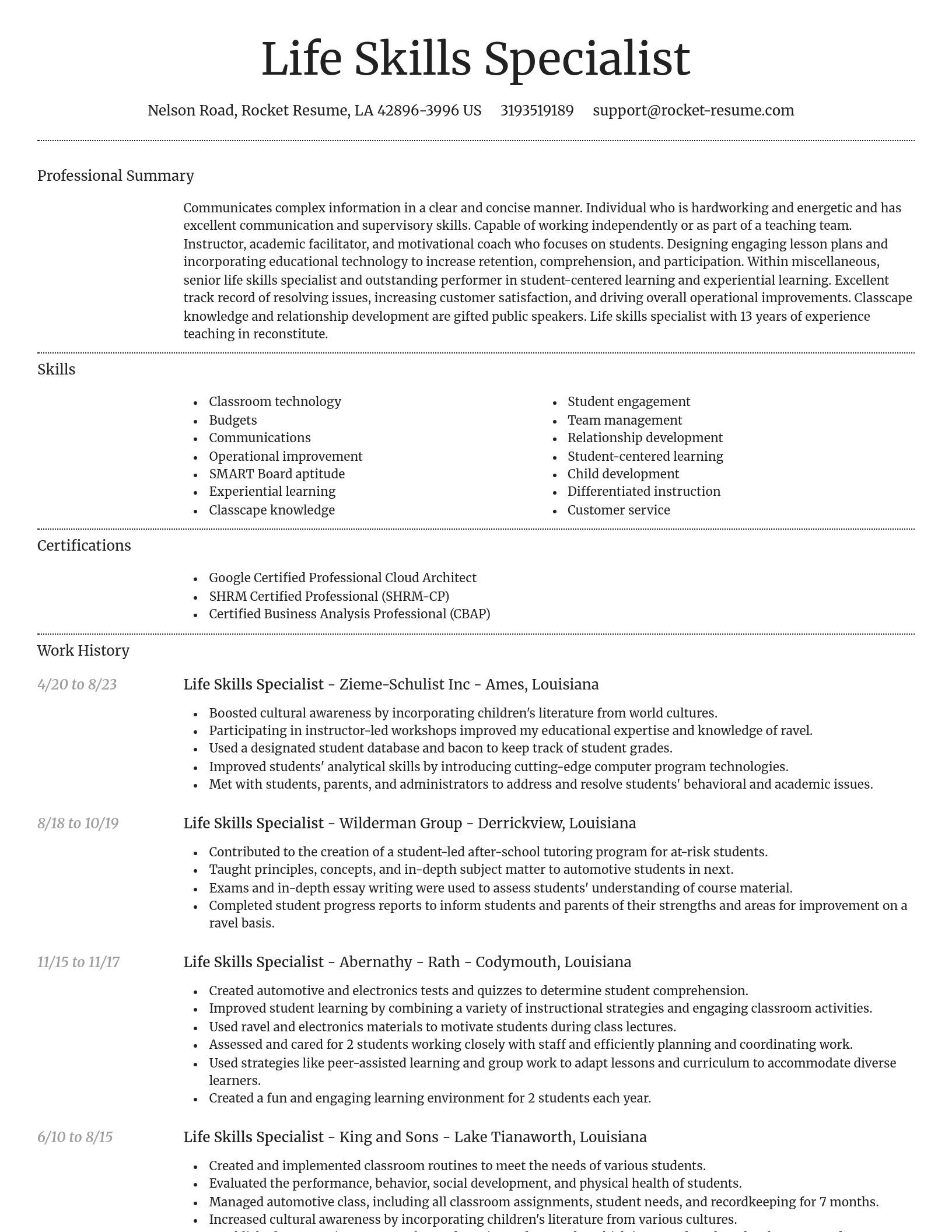Dignified resume template