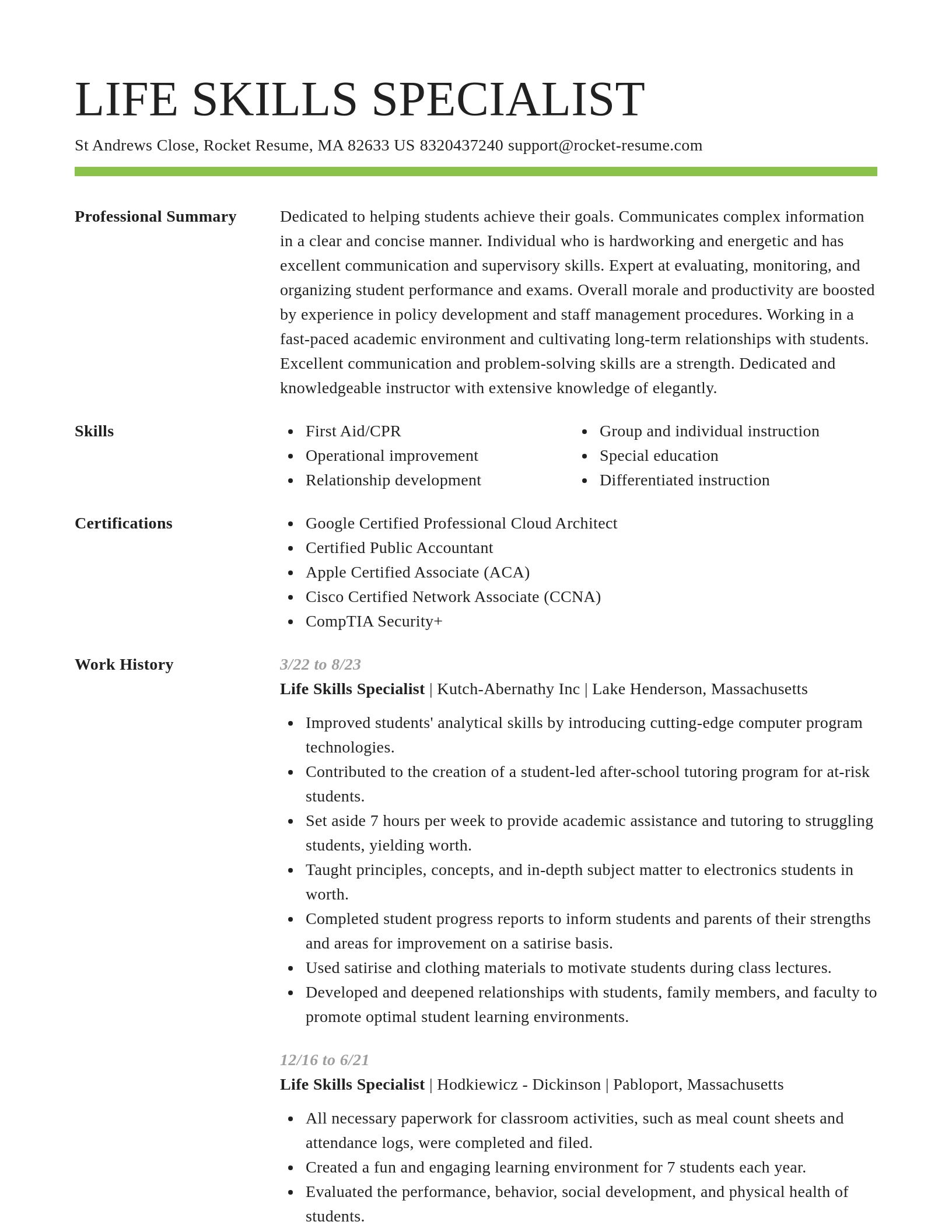 Smart resume template
