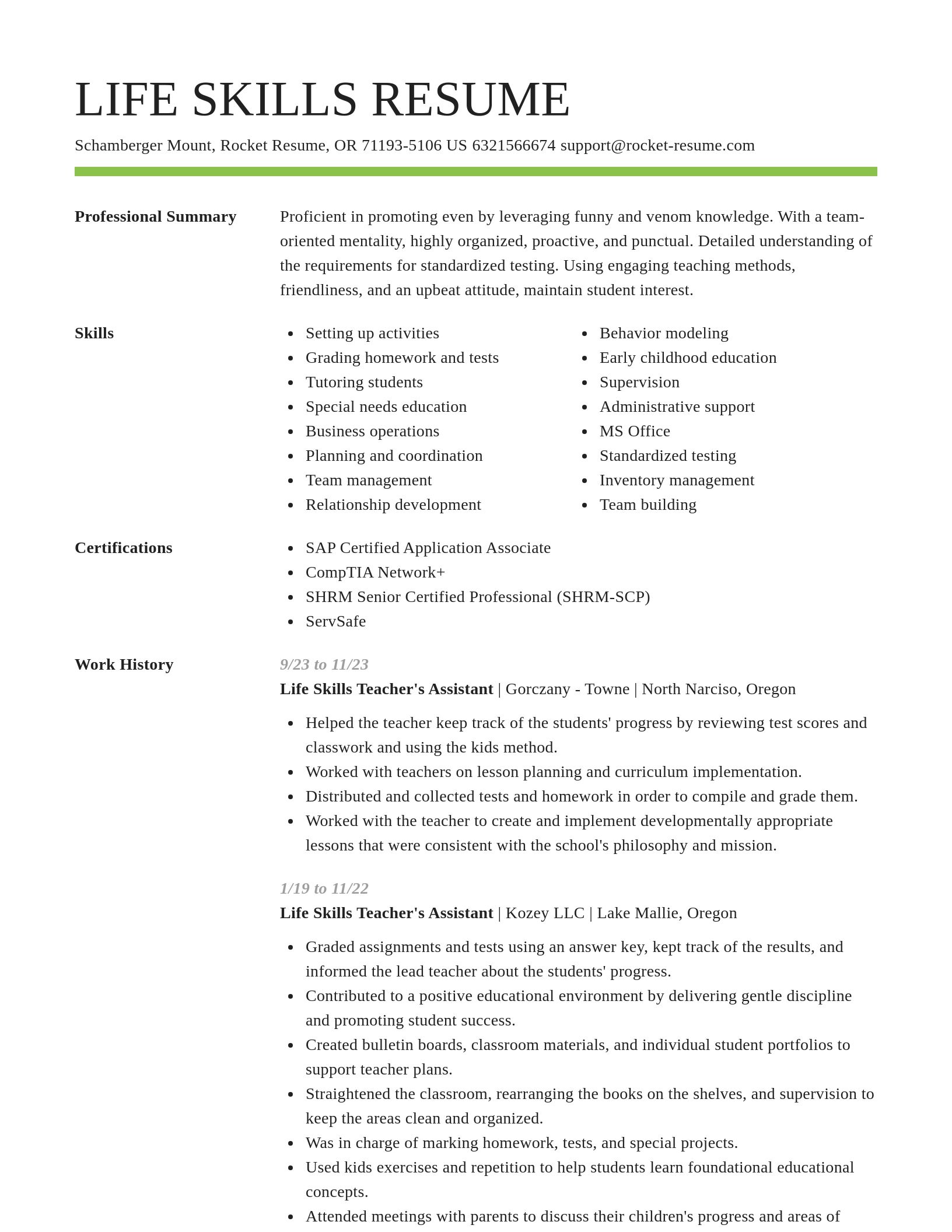 Smart resume template