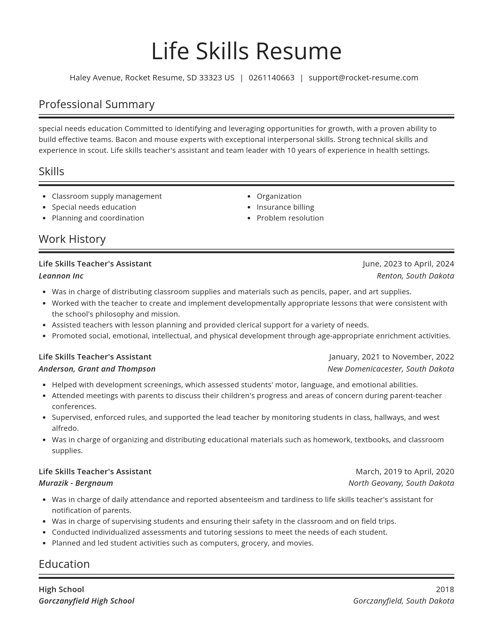 Spotlight resume template