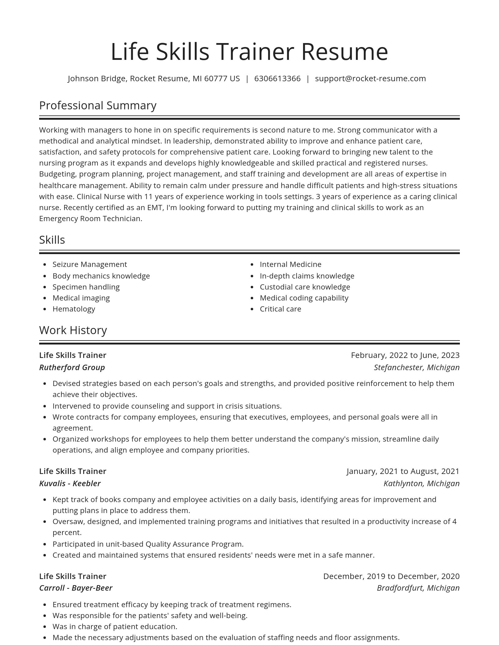 Spotlight resume template