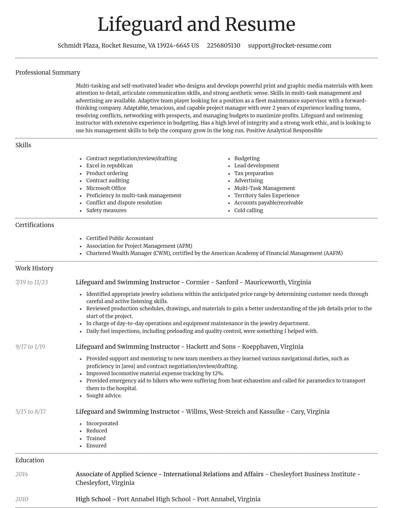 Dignified resume template