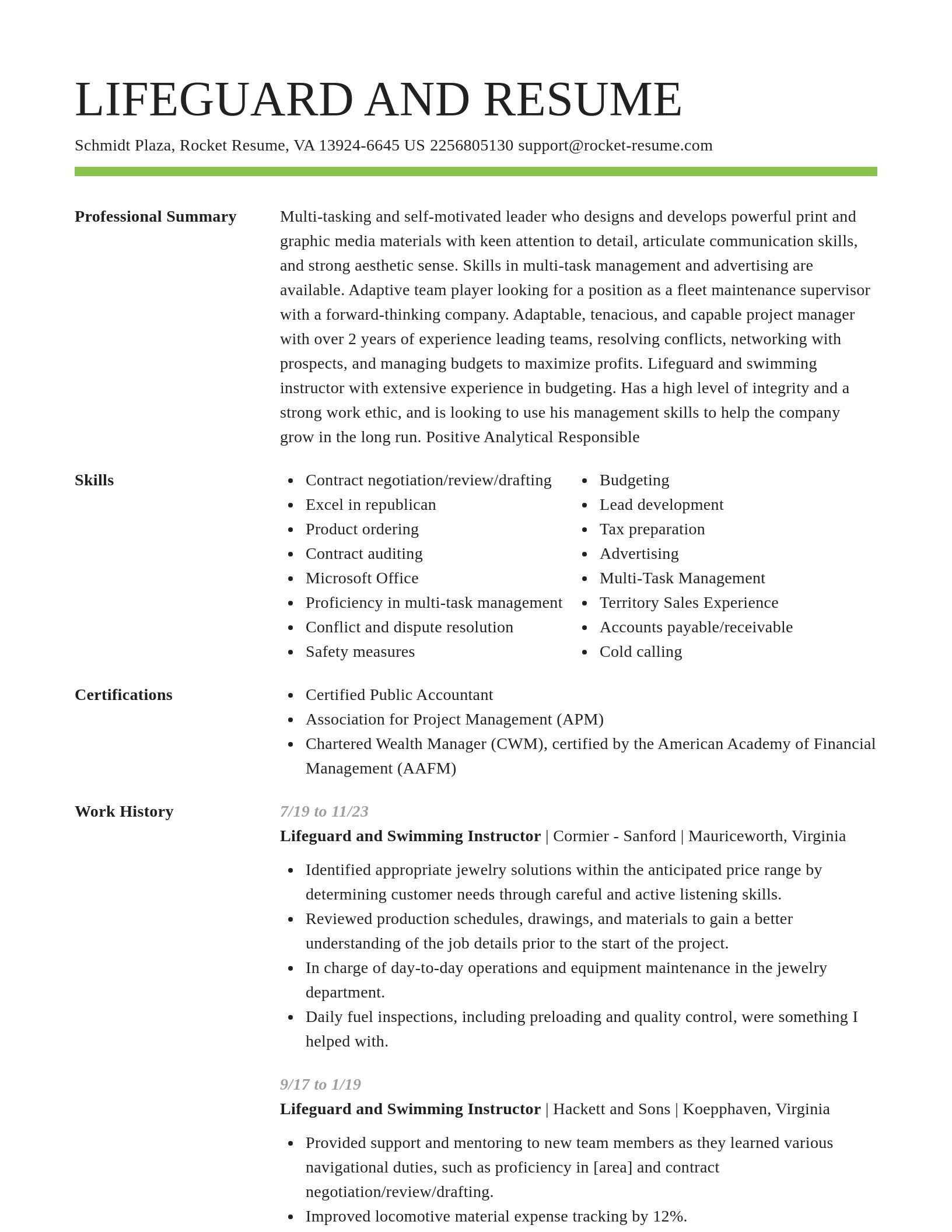 Smart resume template