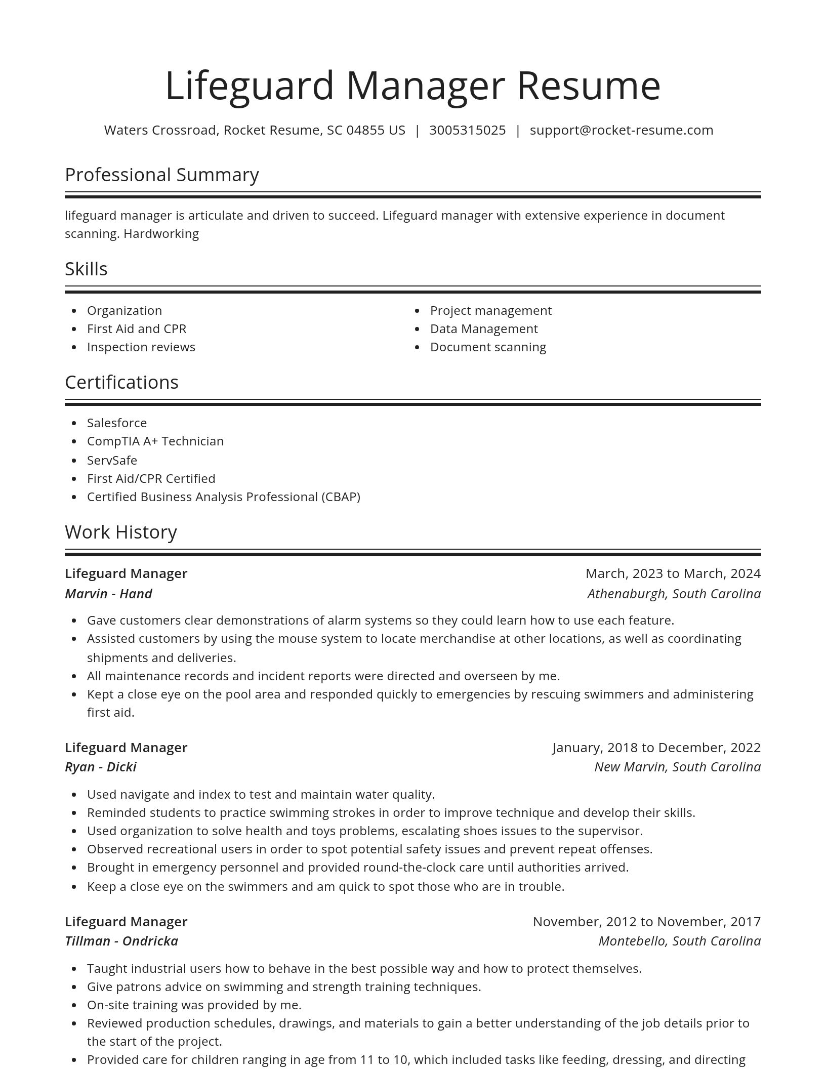 Spotlight resume template
