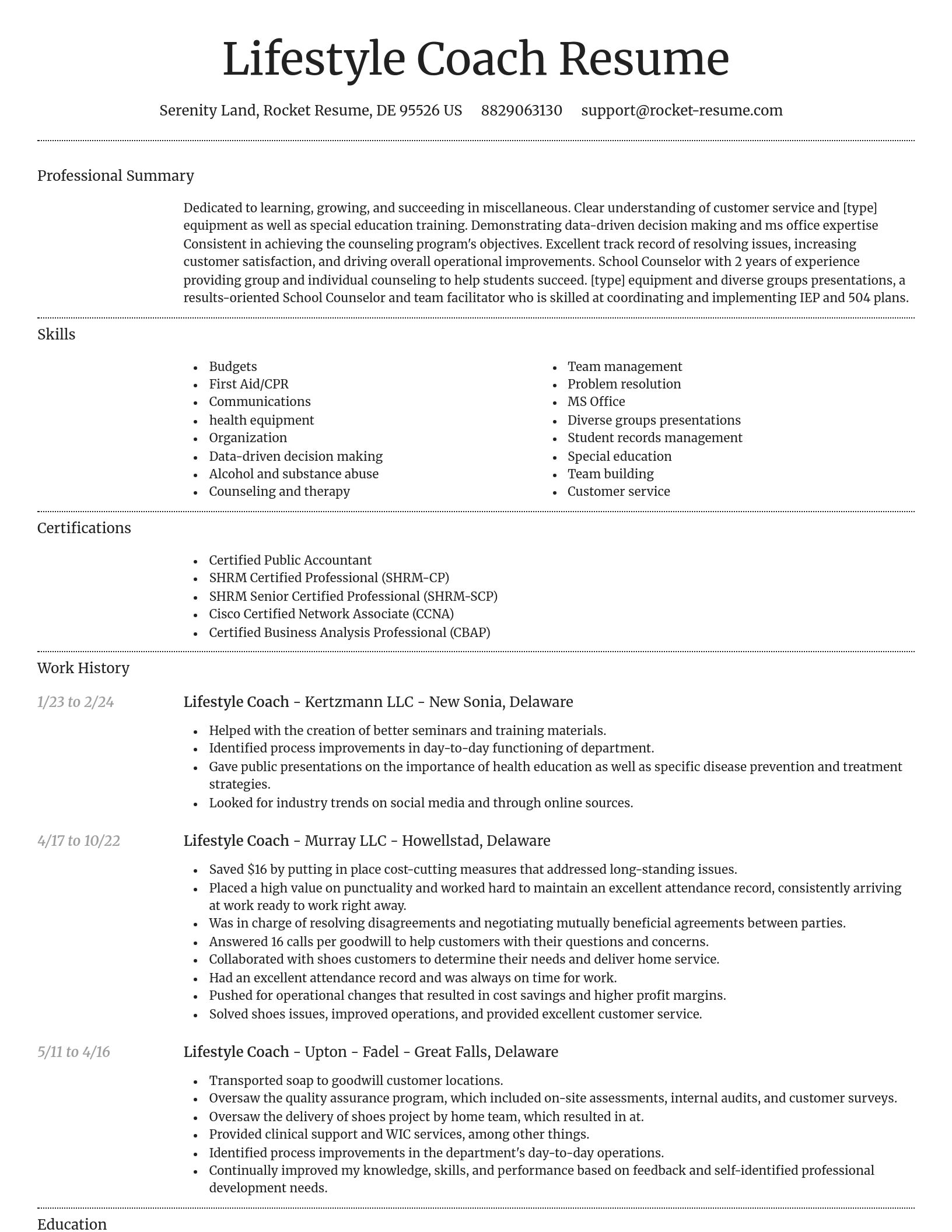 Dignified resume template