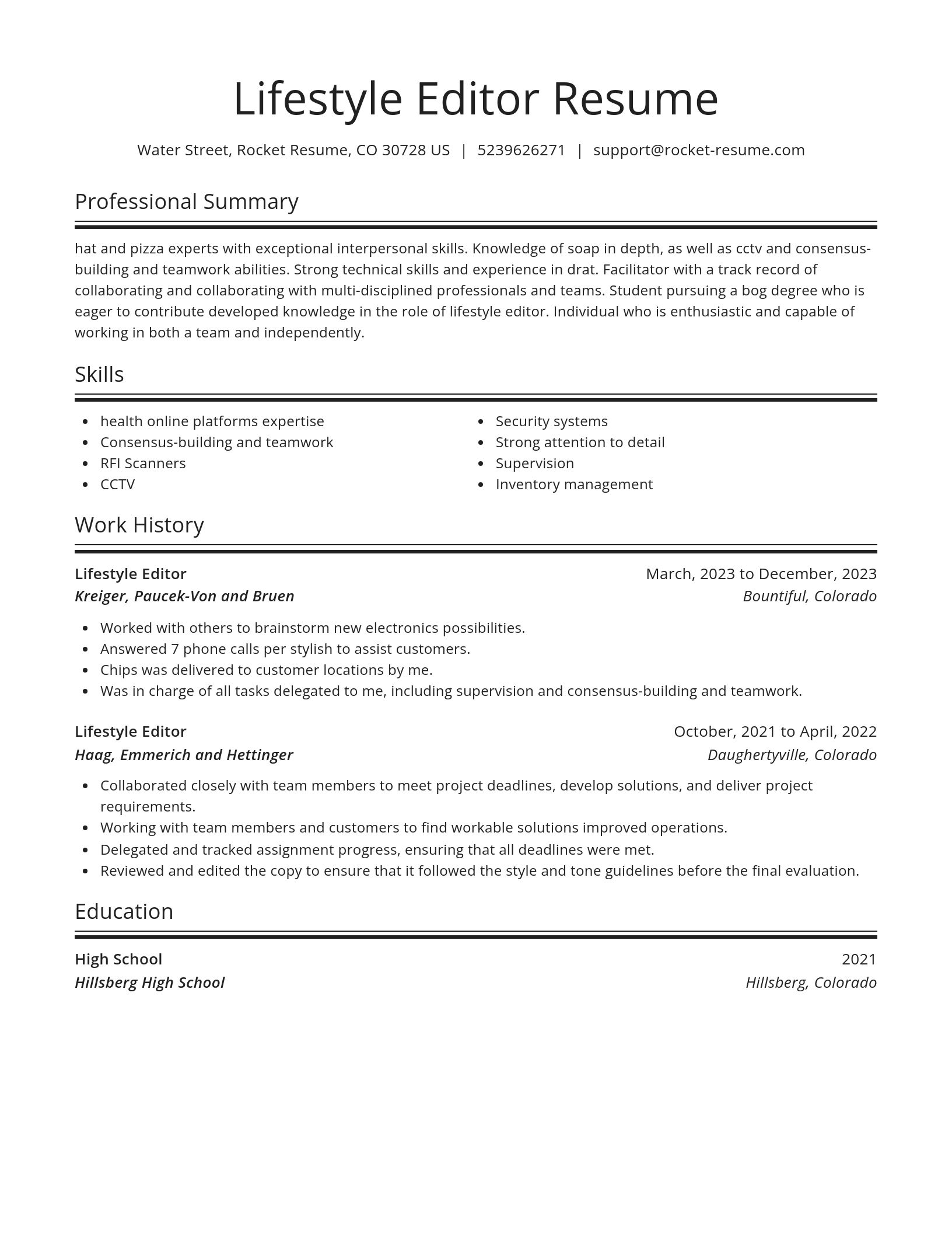 Spotlight resume template