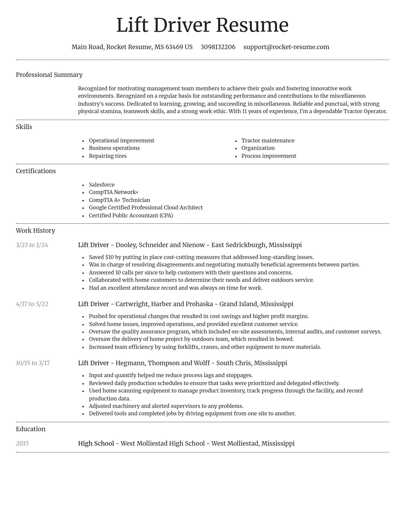 Dignified resume template