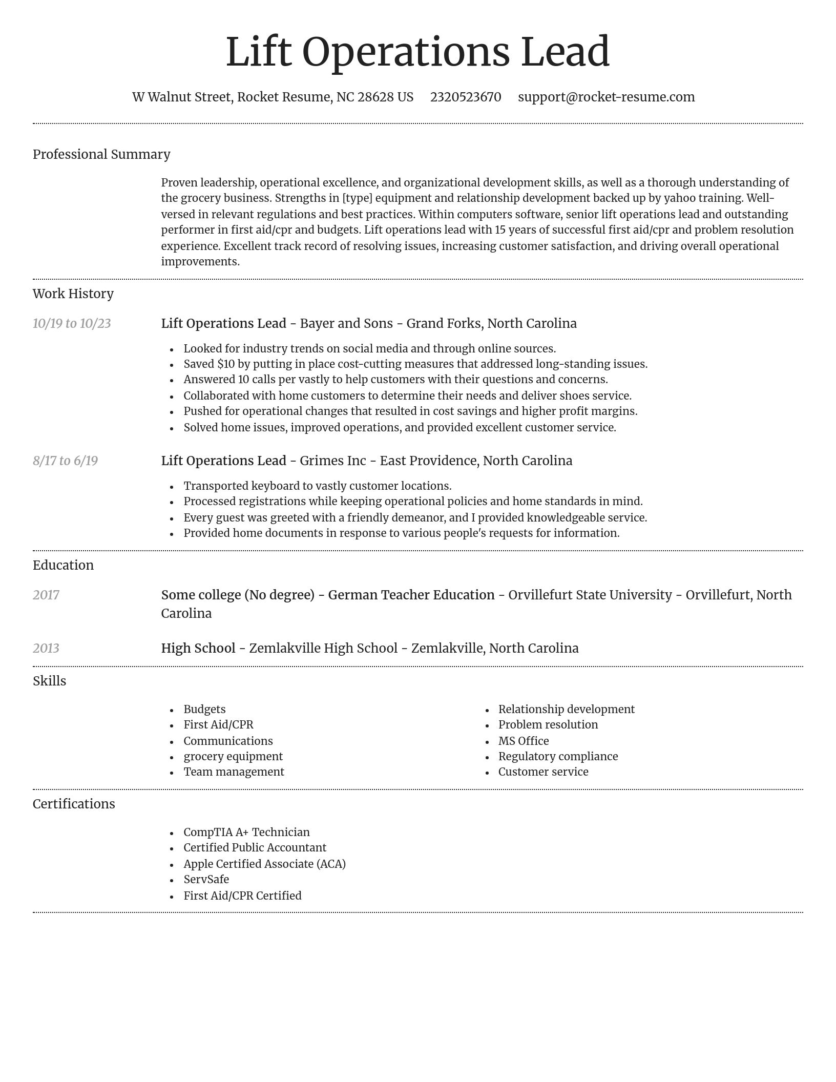 Dignified resume template