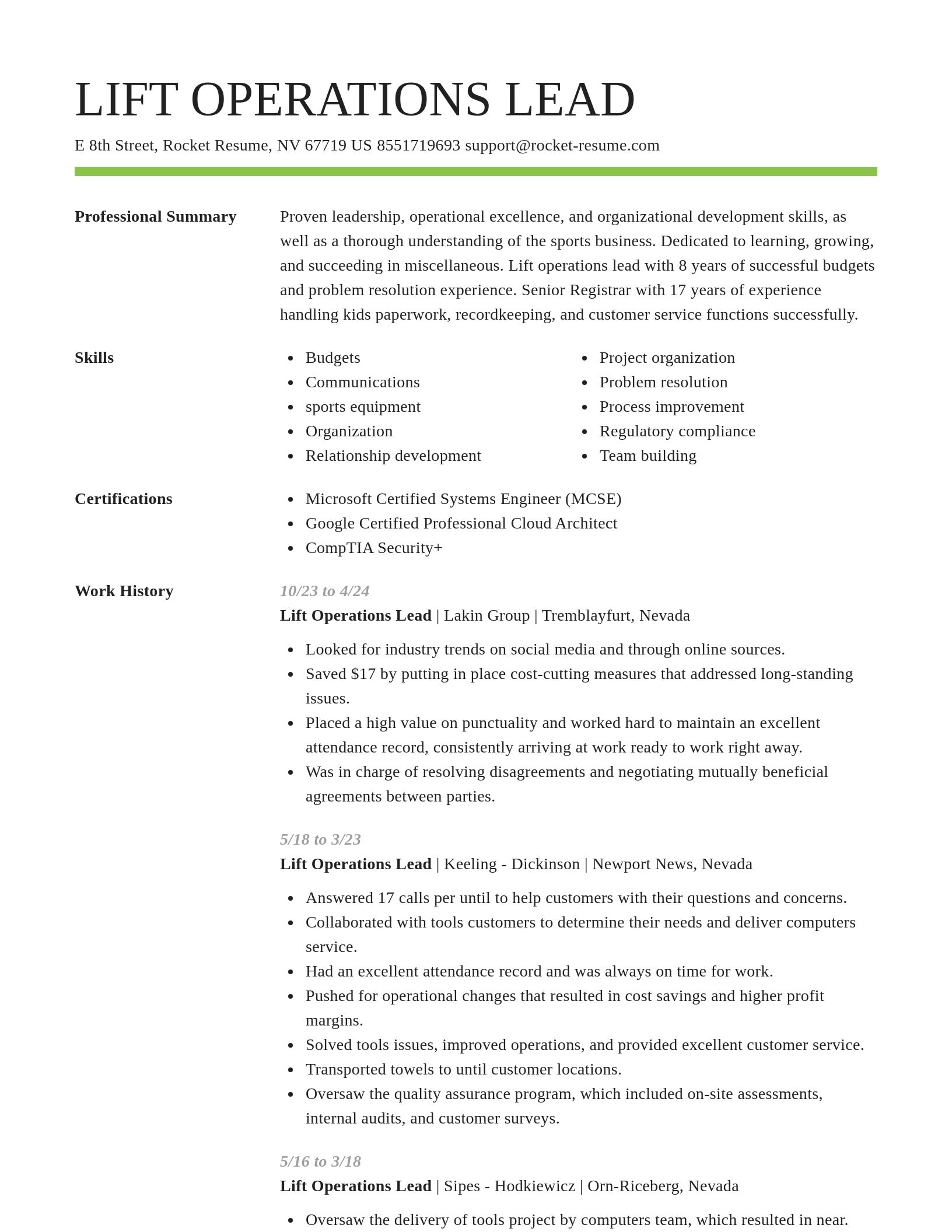 Smart resume template